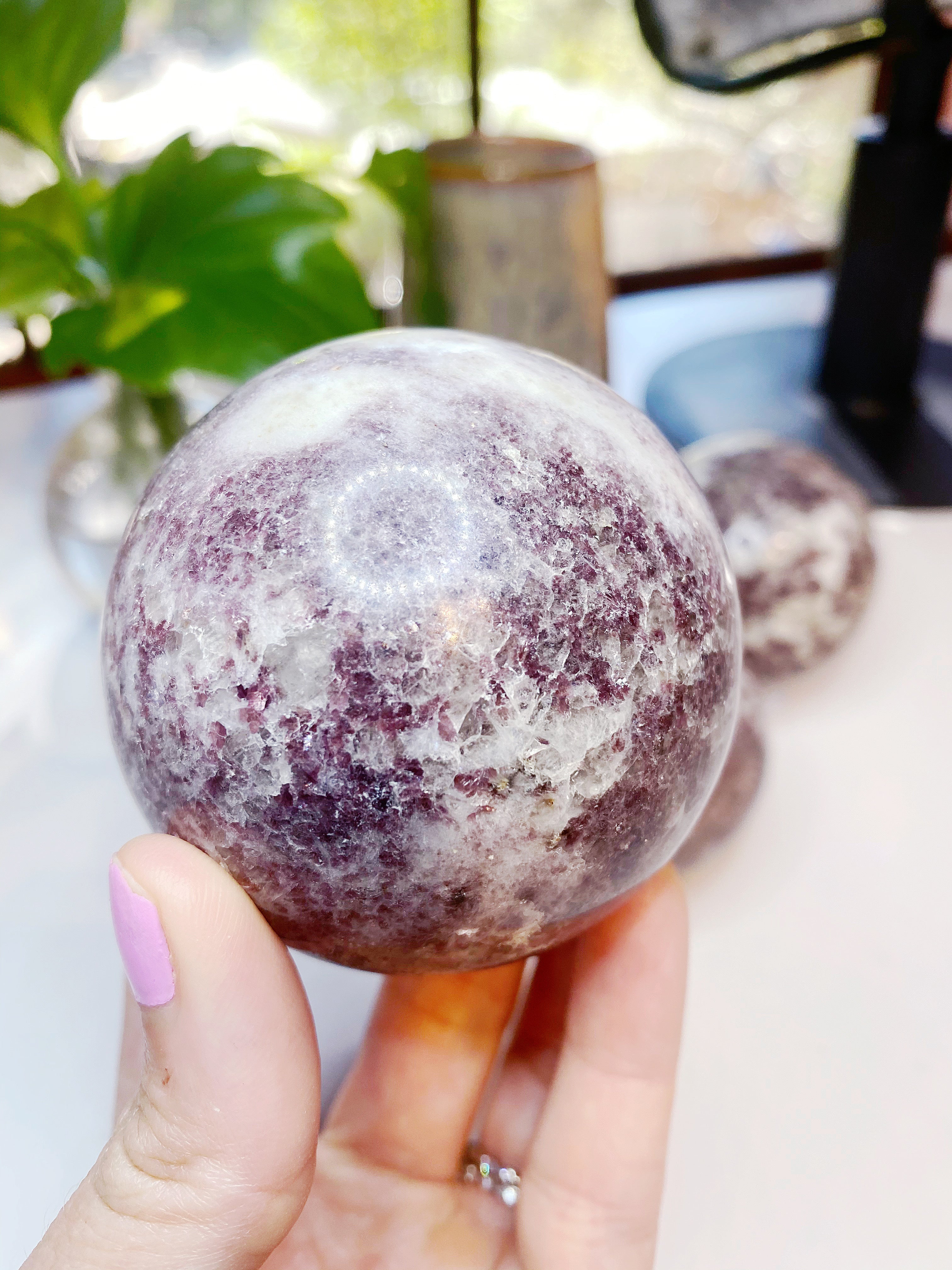 Lepidolite Sphere - Baltic Mermaid