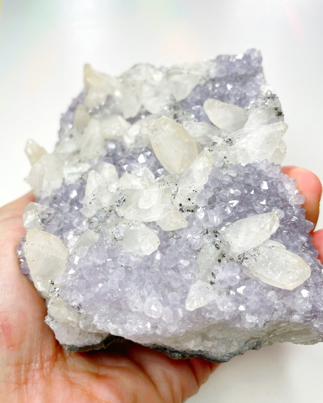 Amethyst Cluster w/ Calcite - Baltic Mermaid