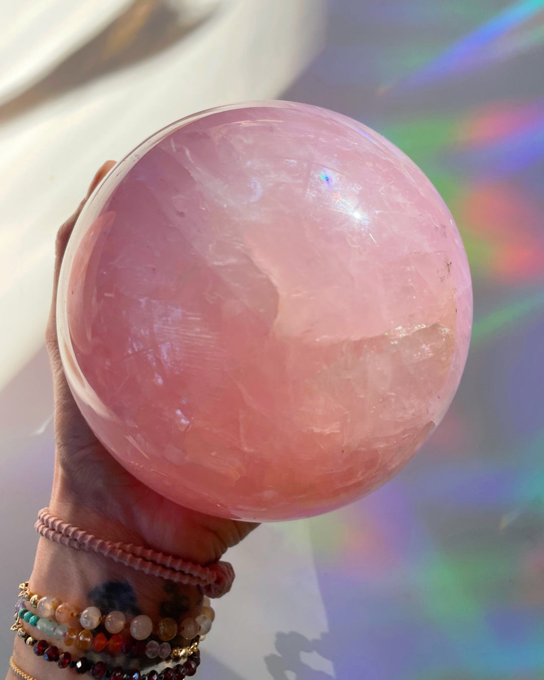 Large Star Rose Quartz Sphere