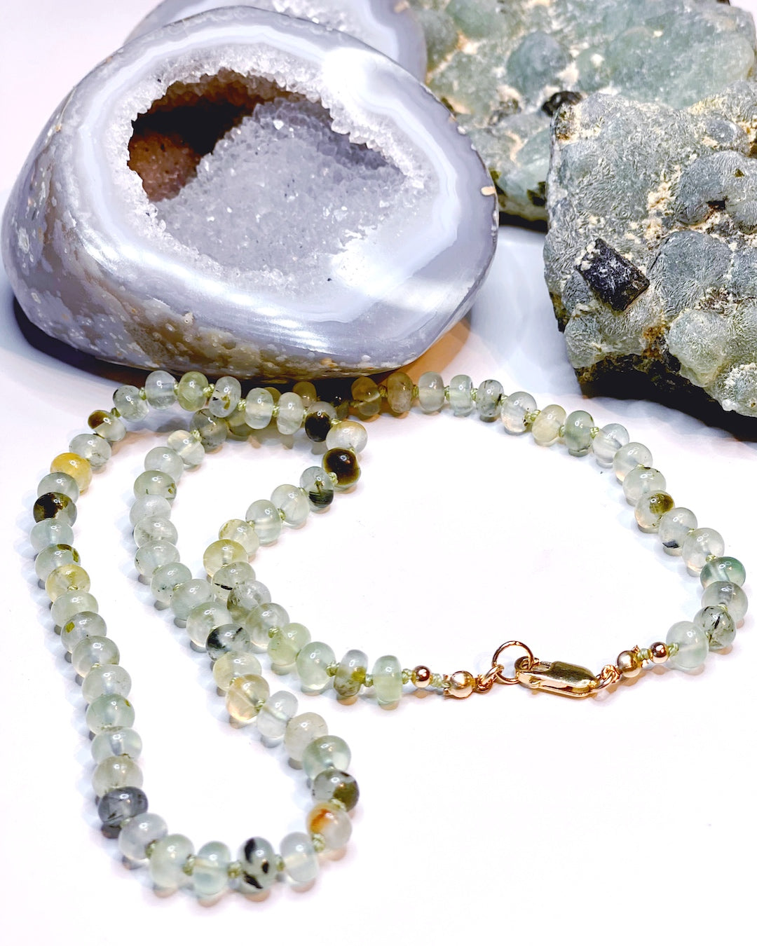 Prehnite with Epidote Candy Necklace - Baltic Mermaid