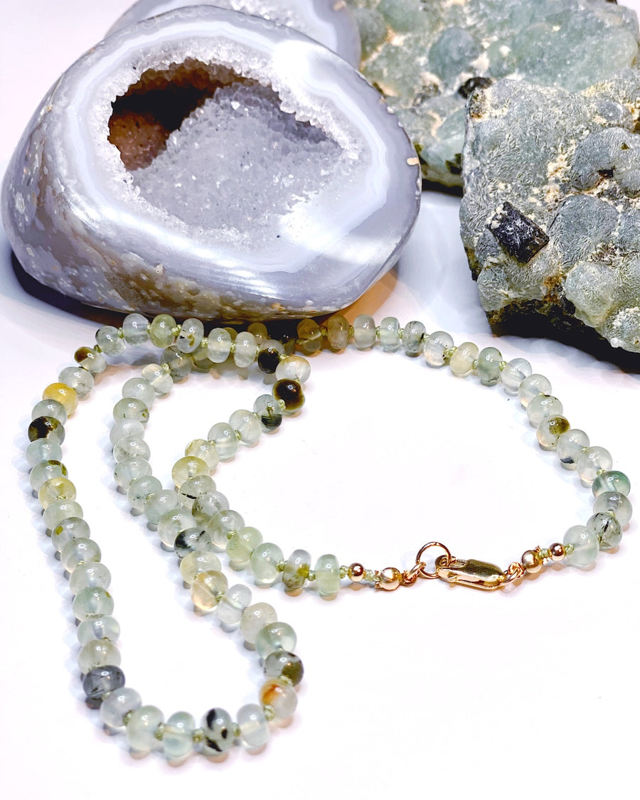 Prehnite with Epidote Candy Necklace