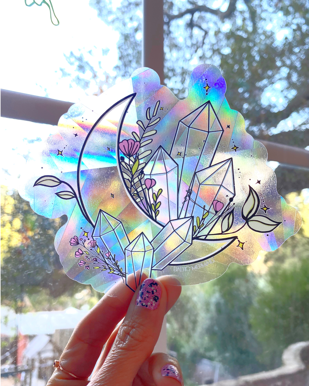 Crystals by the Moonlight Rainbow Prism Window Decal - Baltic Mermaid