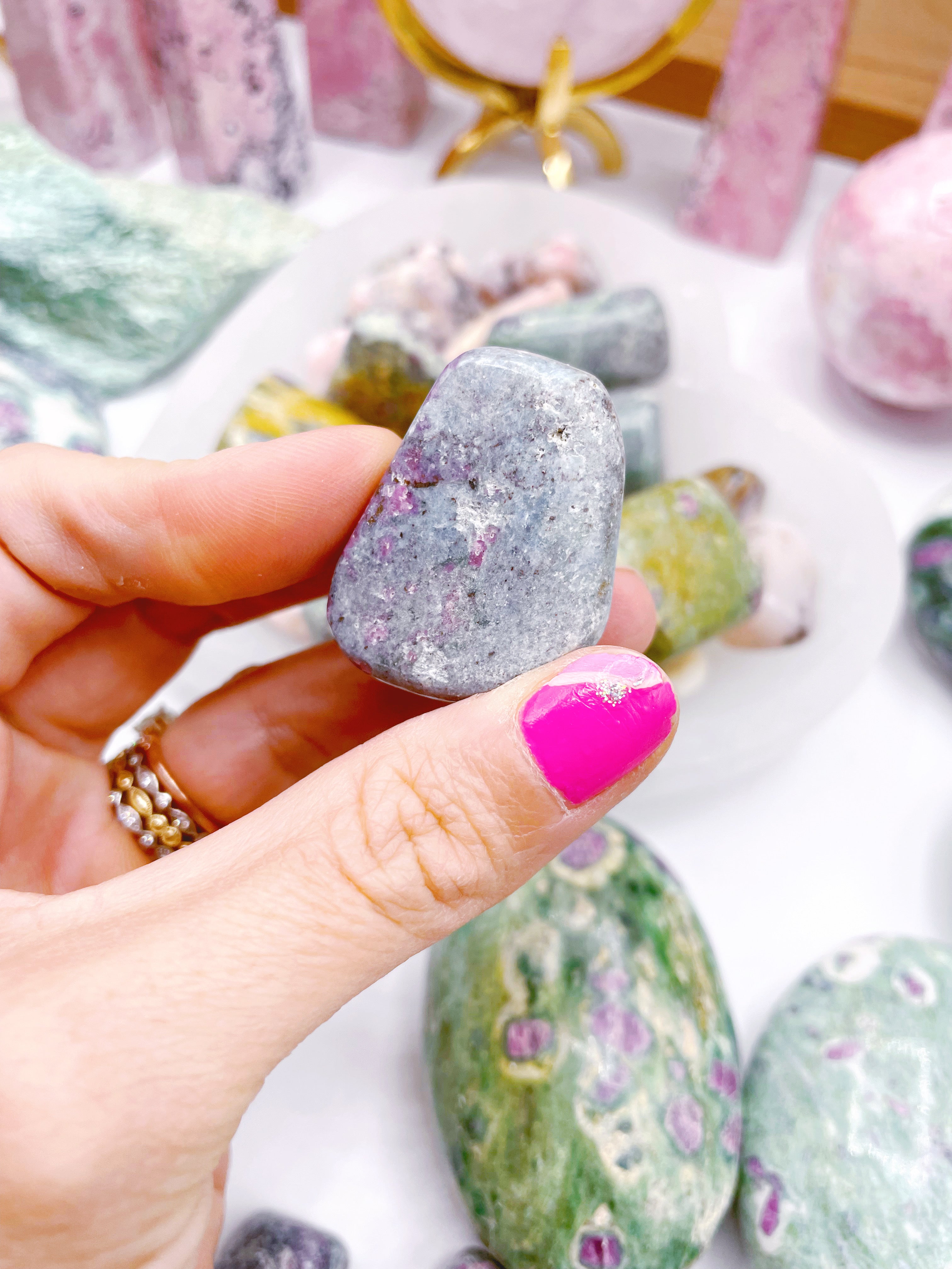 Ruby in Fuchsite Tumbled Stones - Baltic Mermaid
