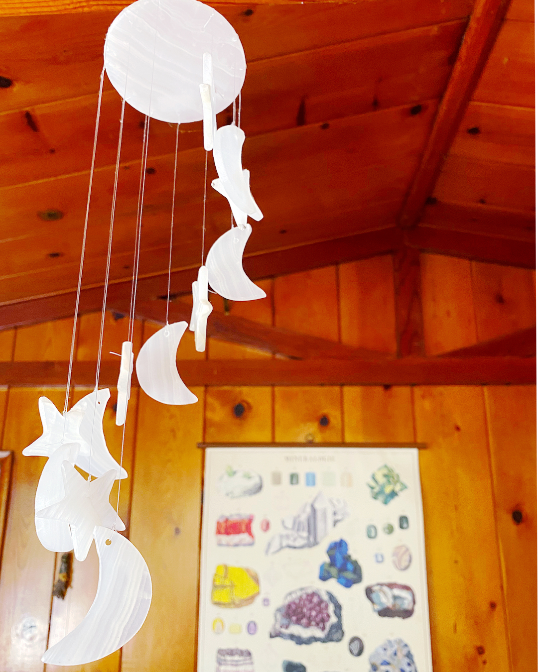 White Onyx Star & Moon Chimes - Baltic Mermaid