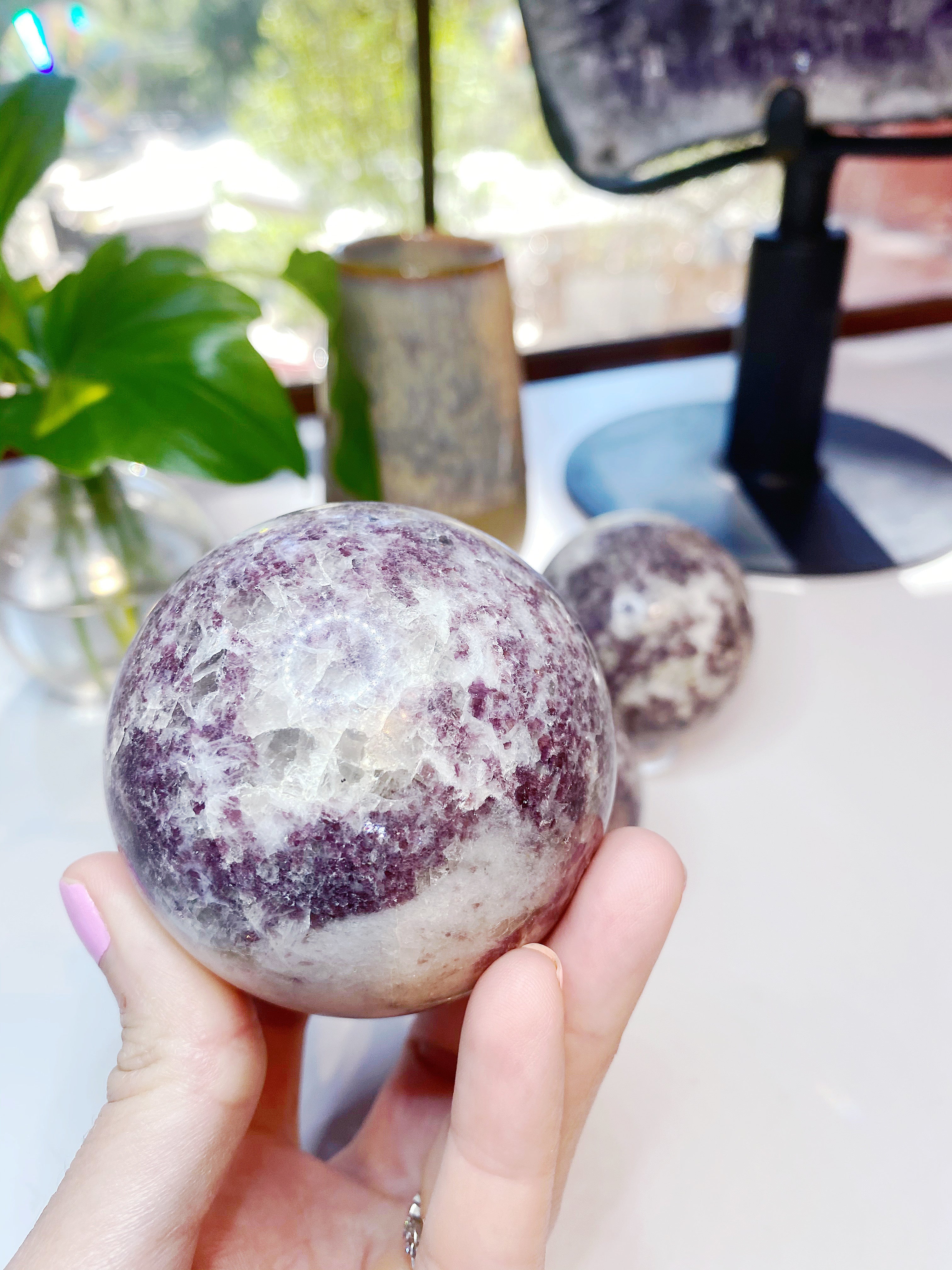 Lepidolite Sphere - Baltic Mermaid
