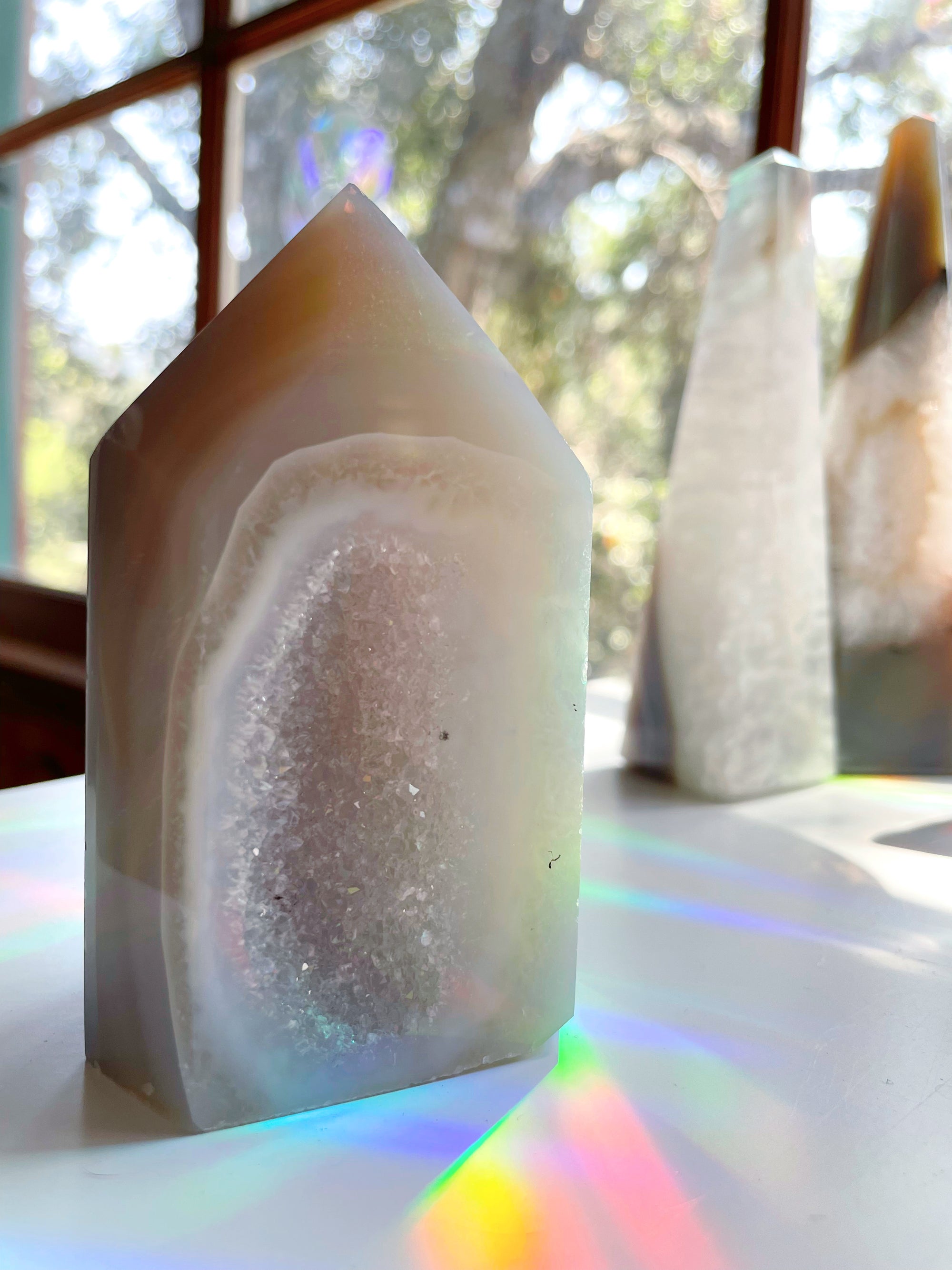 Druzy Agate Tower