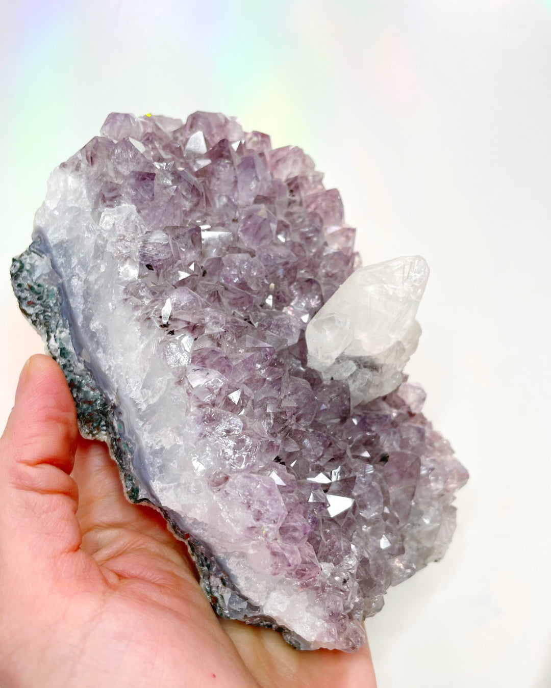Amethyst Cluster w/ Calcite - Baltic Mermaid