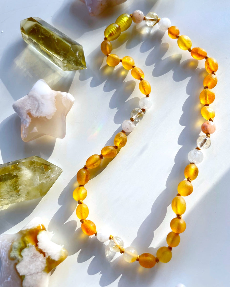 Brooklyn - Unpolished Amber Necklace
