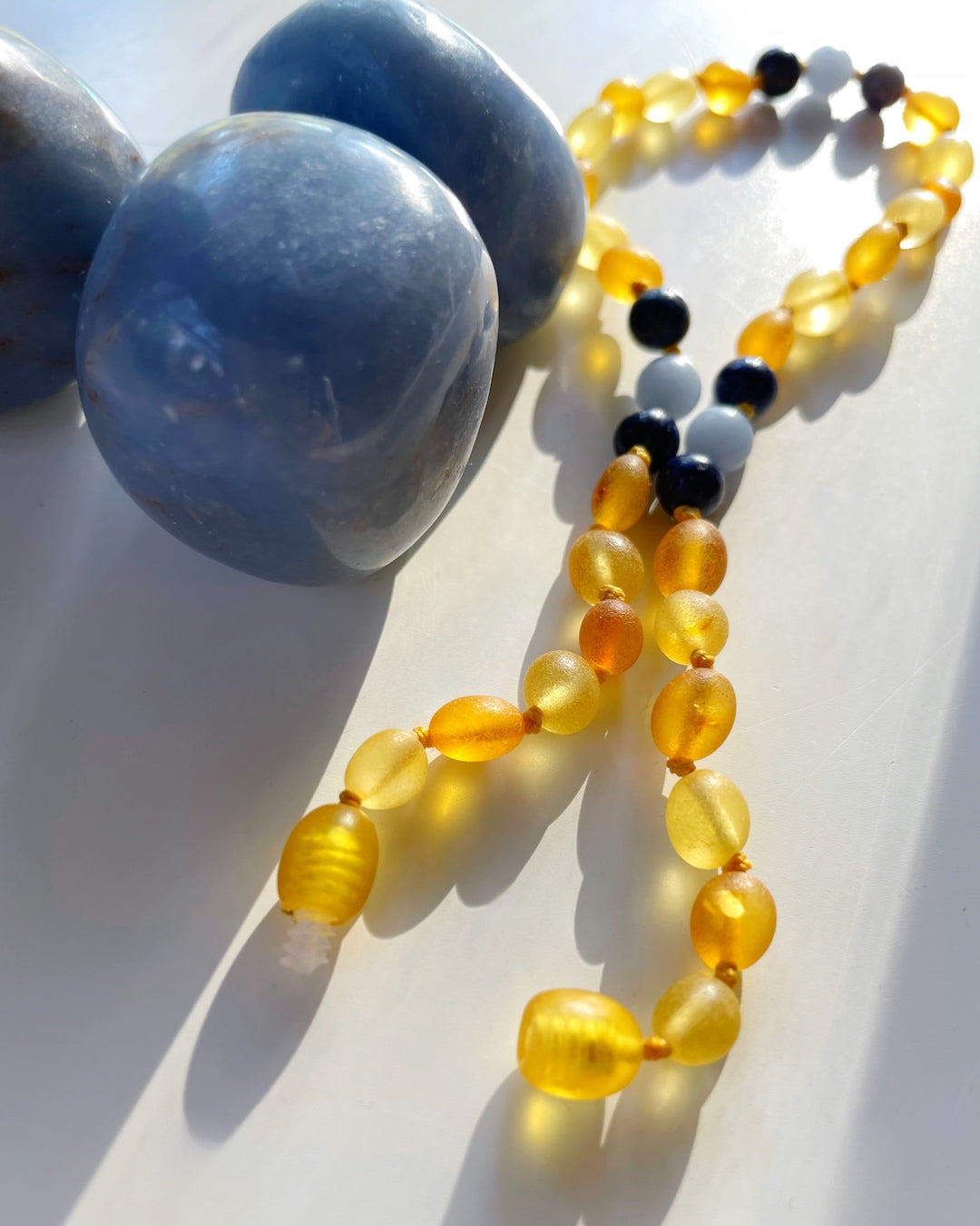 Dottie - Unpolished Amber Necklace