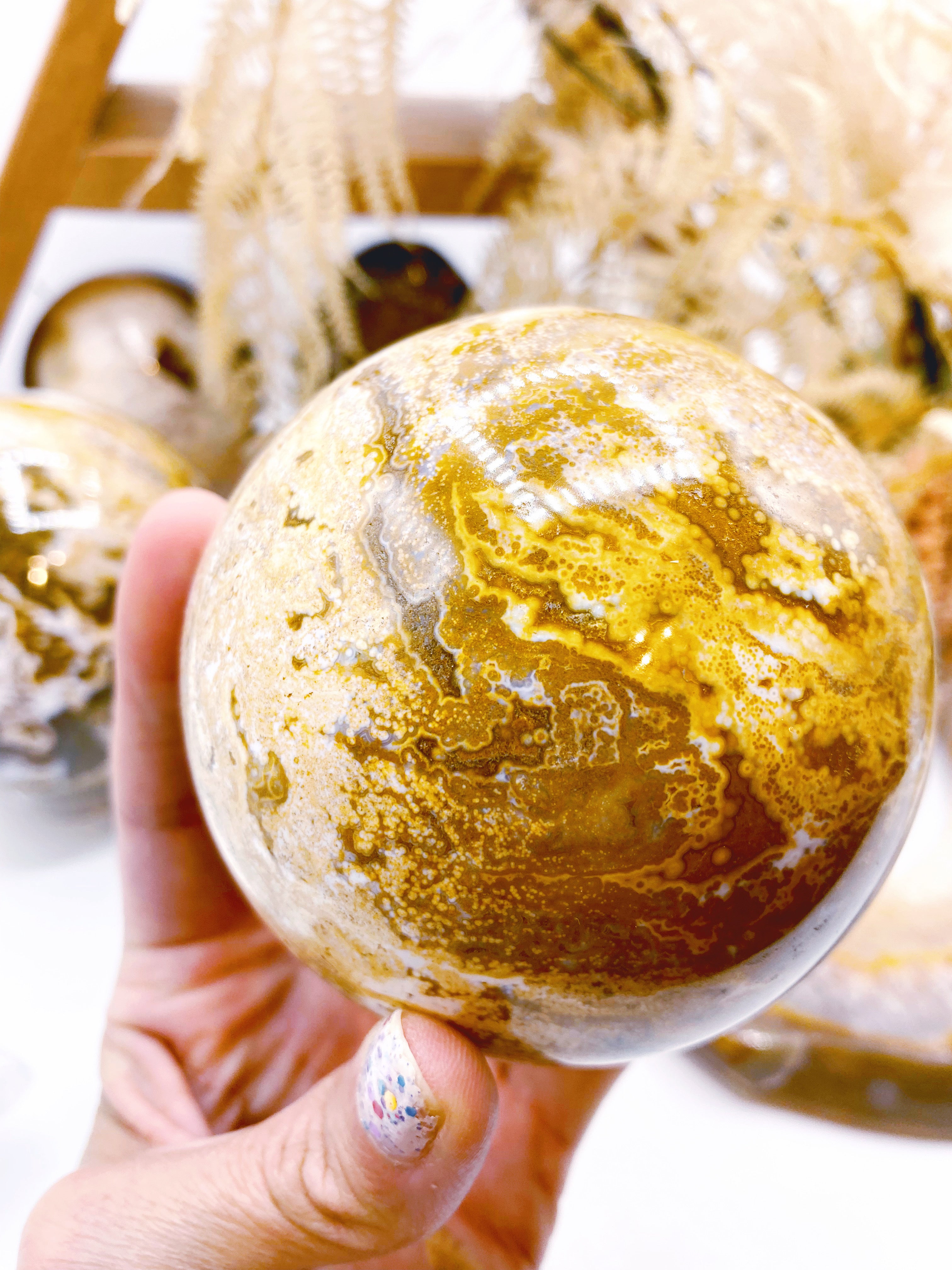 Ocean Jasper Sphere - Baltic Mermaid