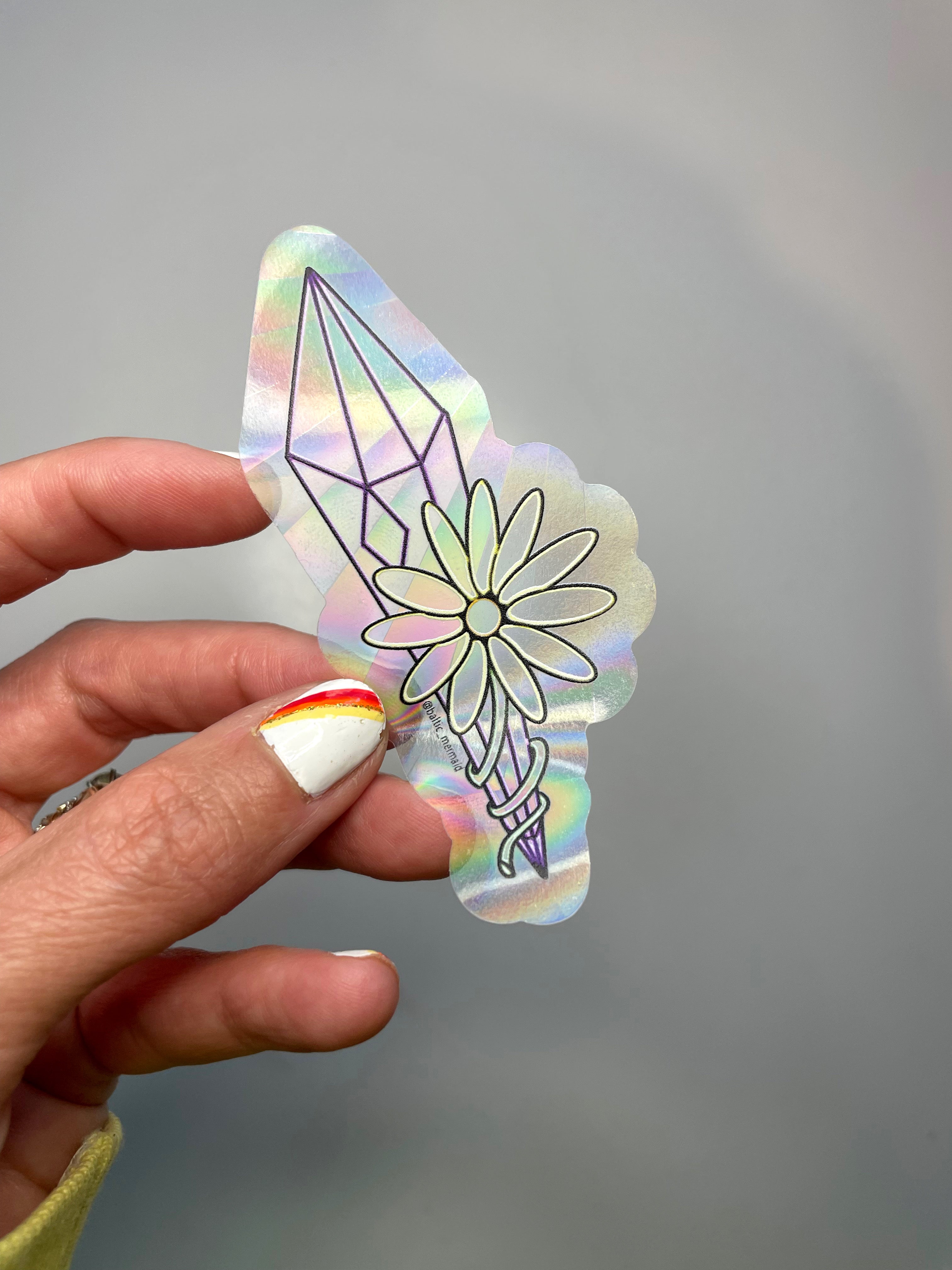 Flower Wrapped Crystal Rainbow Prism Window Decal - Baltic Mermaid