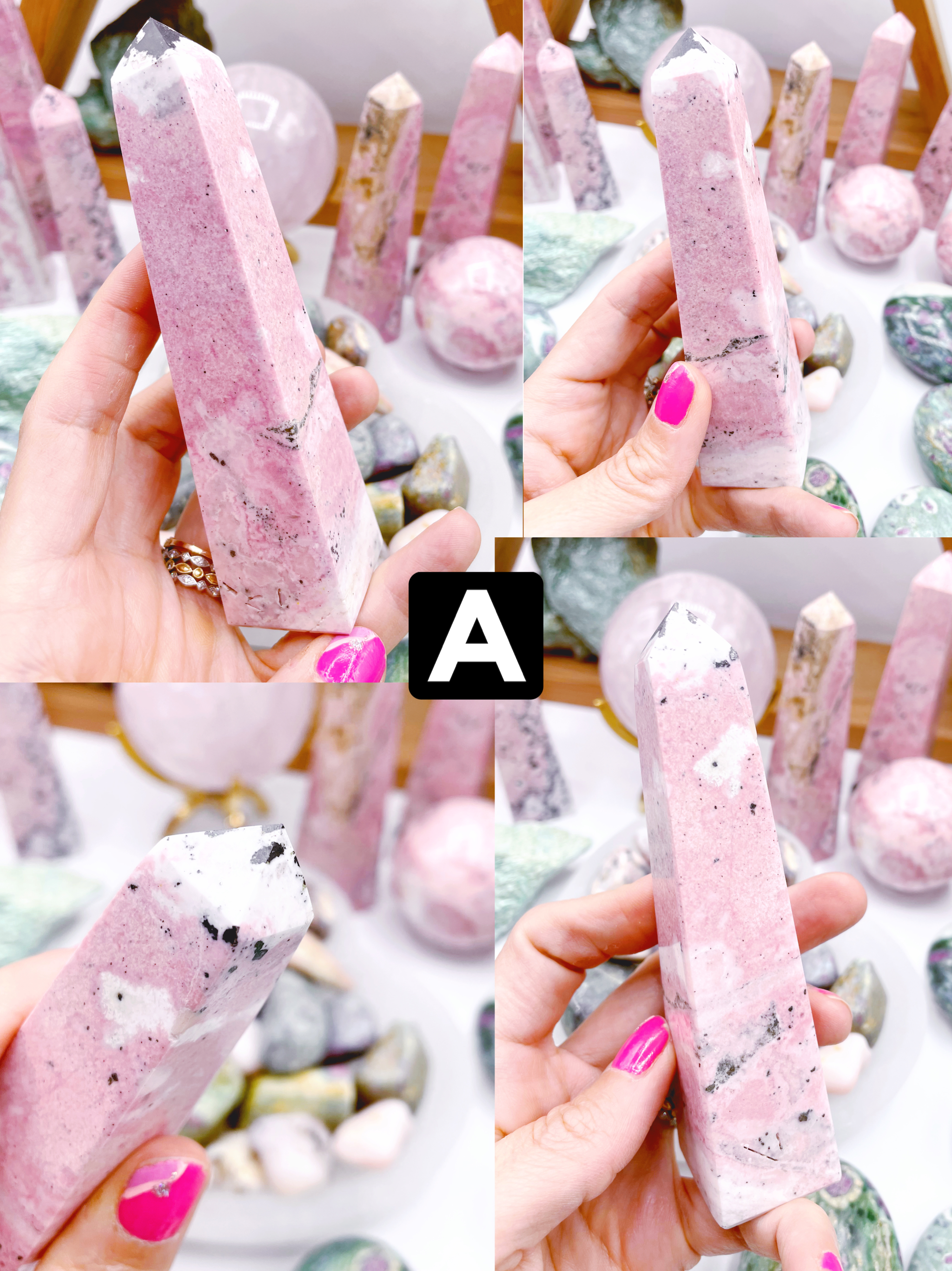 Rhodonite Obelisks - Baltic Mermaid