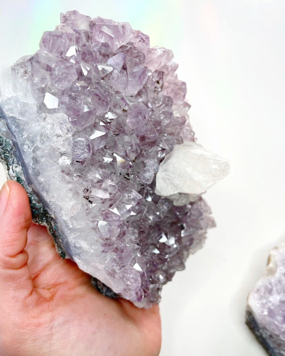 Amethyst Cluster w/ Calcite - Baltic Mermaid