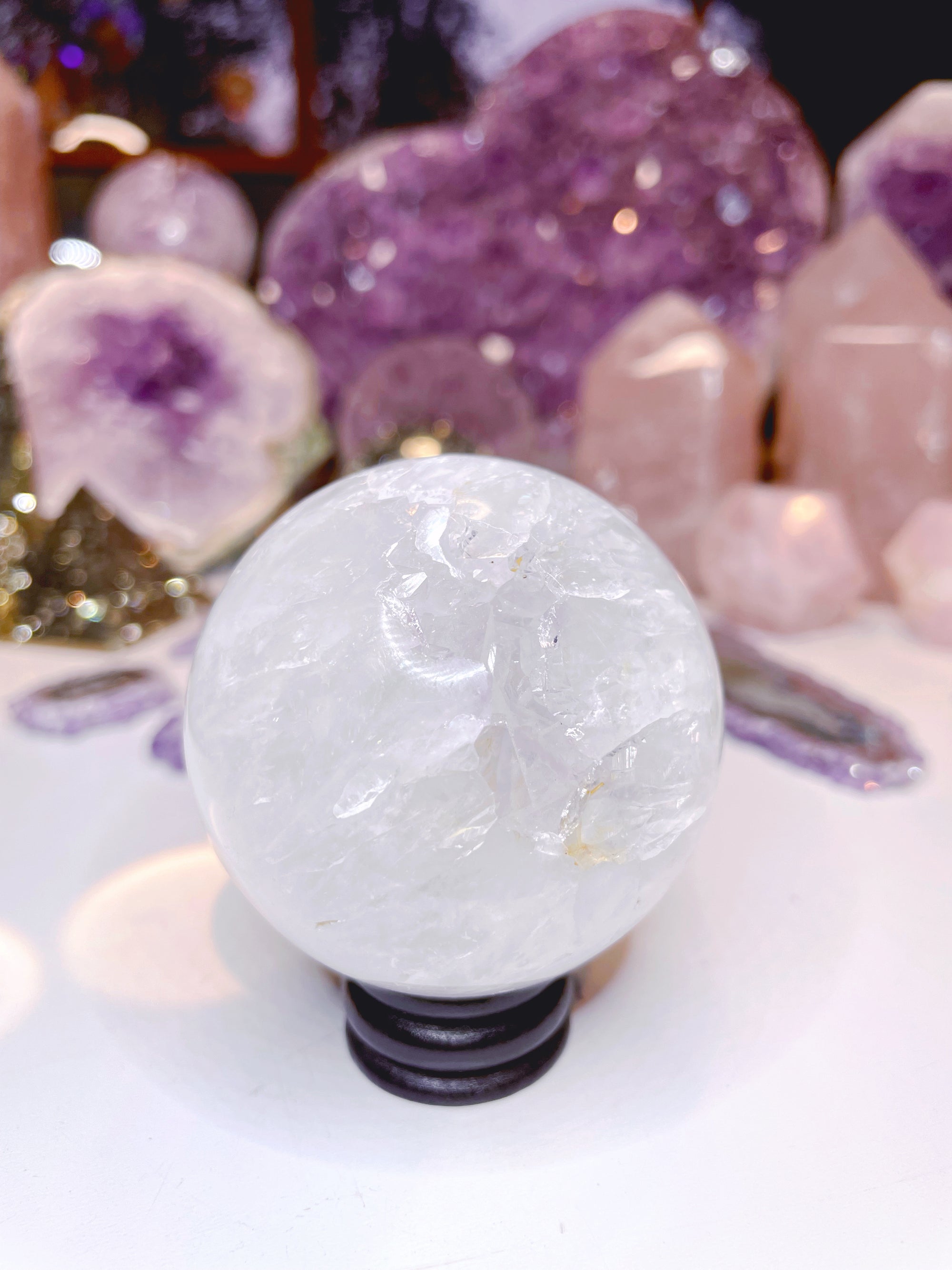 Quartz/Agate Amethyst Sphere