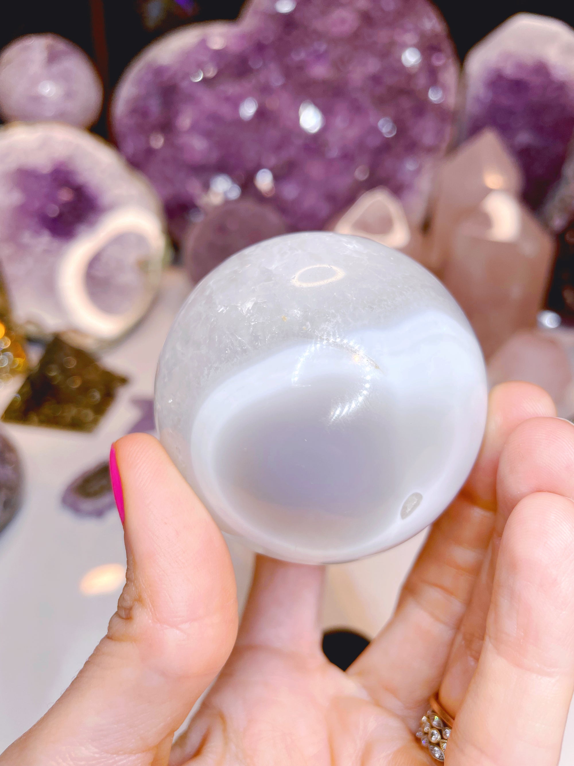 Quartz/Agate Amethyst Sphere