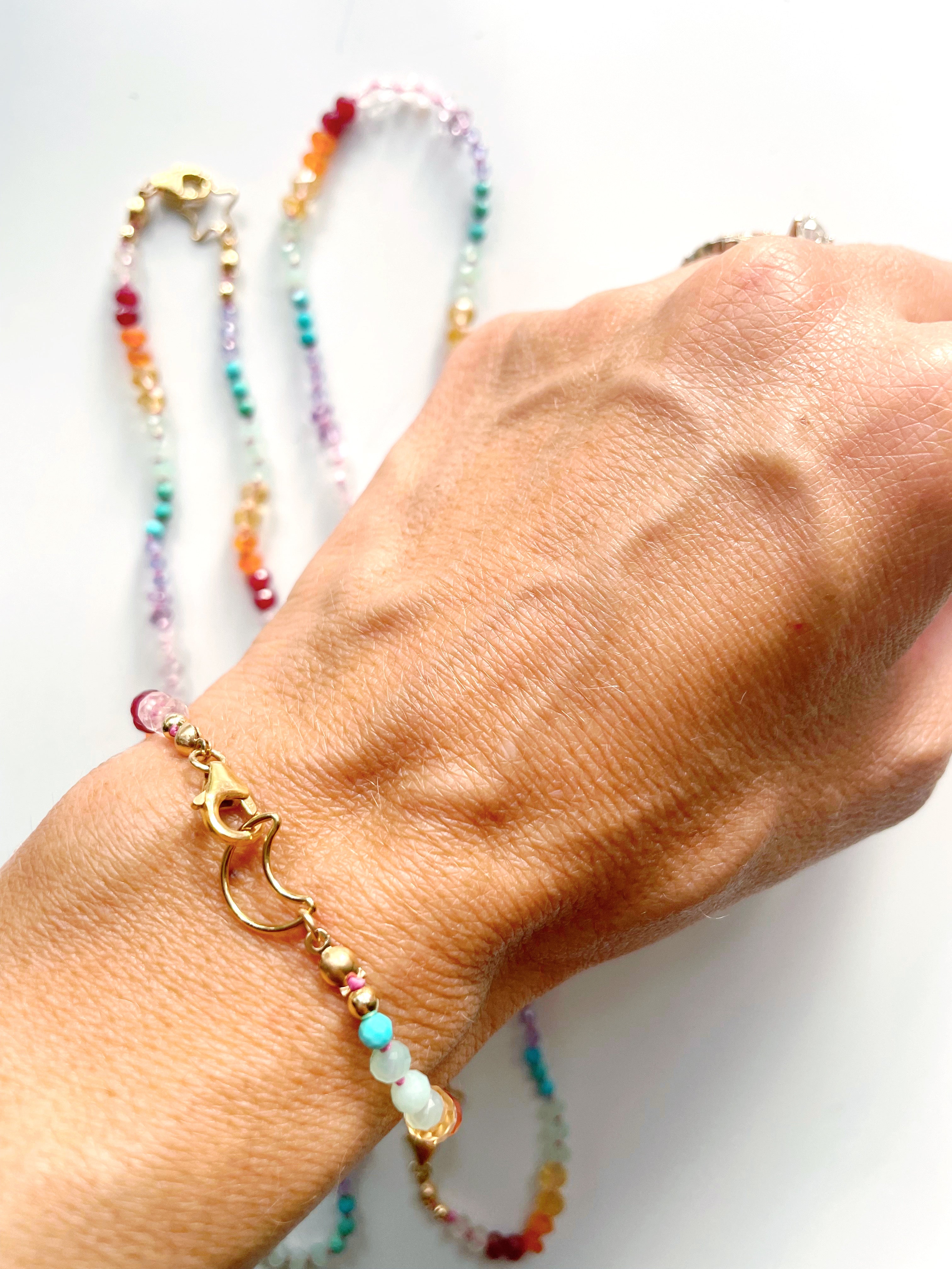 Rainbow Moon Gemstone Candy Bracelet - RTS - Baltic Mermaid