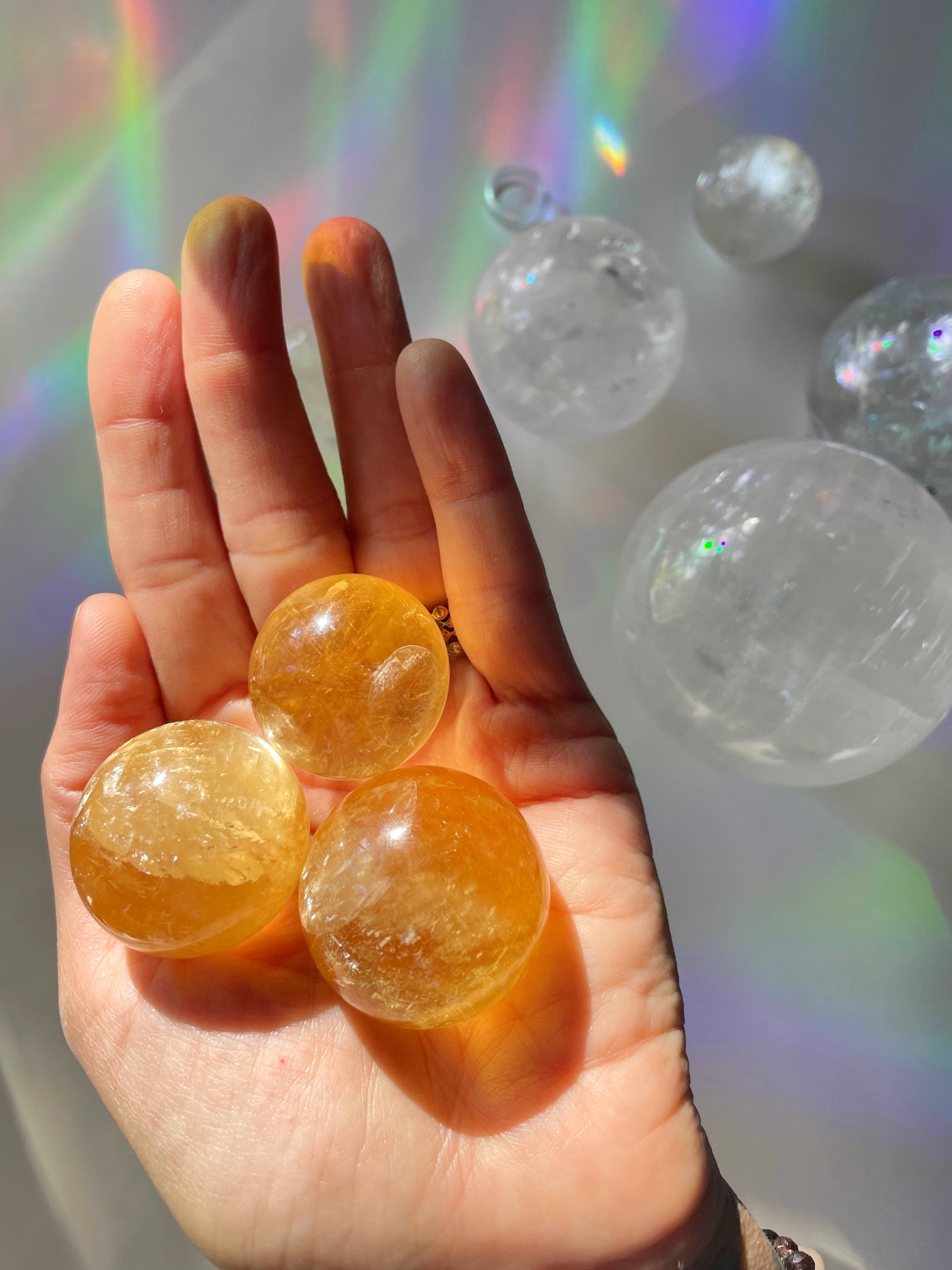 Lil Honey Optic Calcite Spheres - AAA - Baltic Mermaid