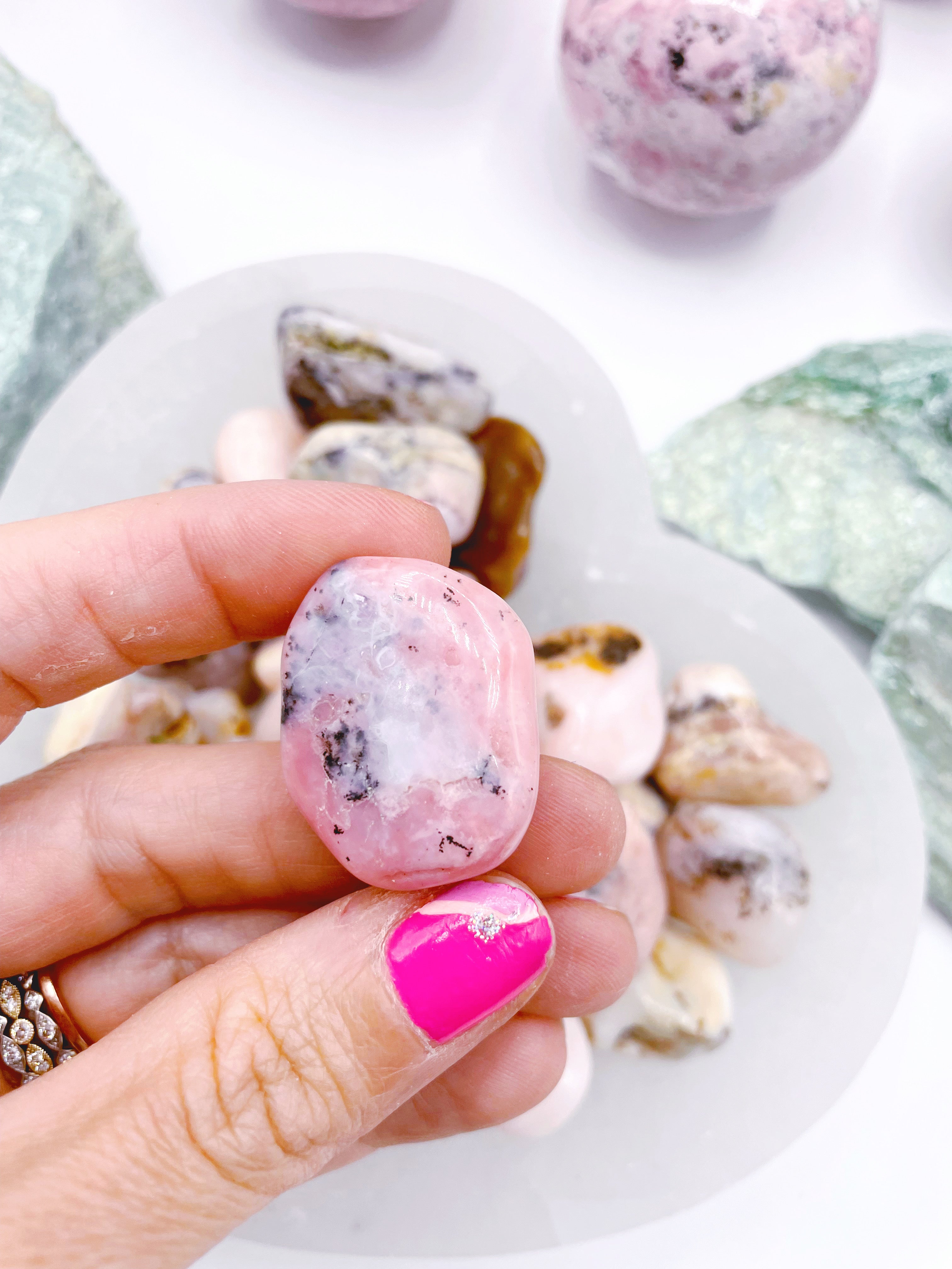 Pink Opal Tumbled Stones - Baltic Mermaid