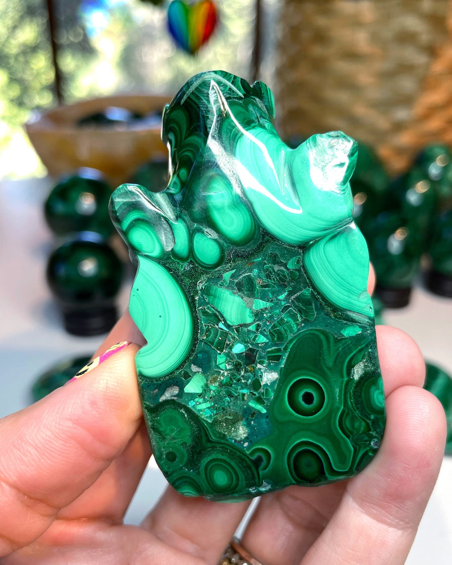 Malachite Carved Frog