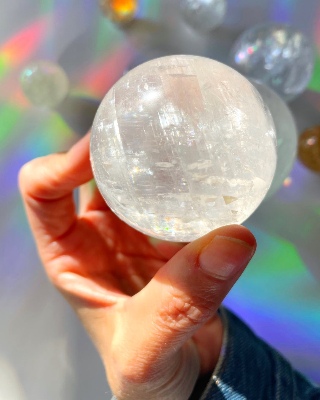 Optic Calcite Sphere AA - Baltic Mermaid