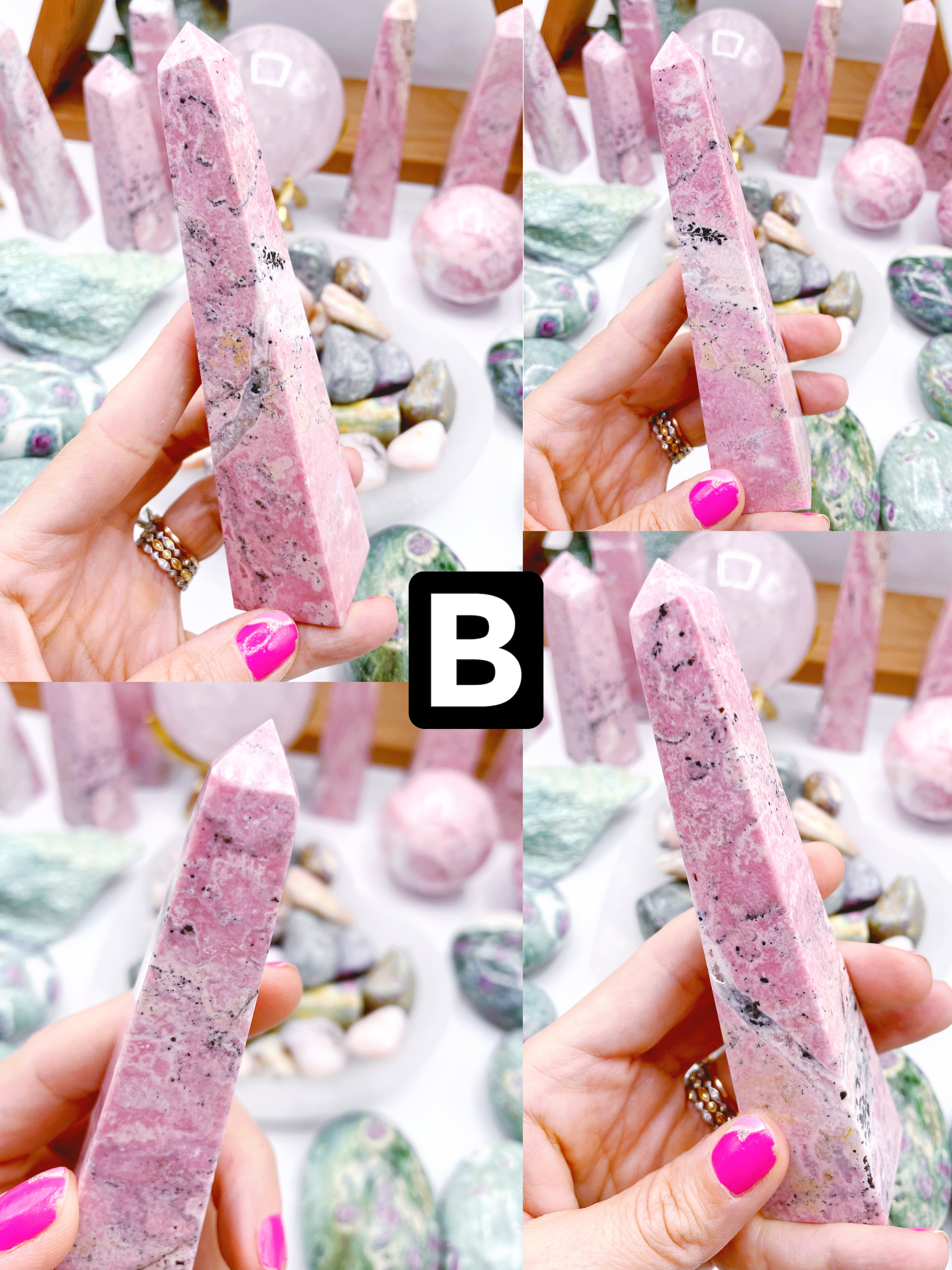 Rhodonite Obelisks - Baltic Mermaid