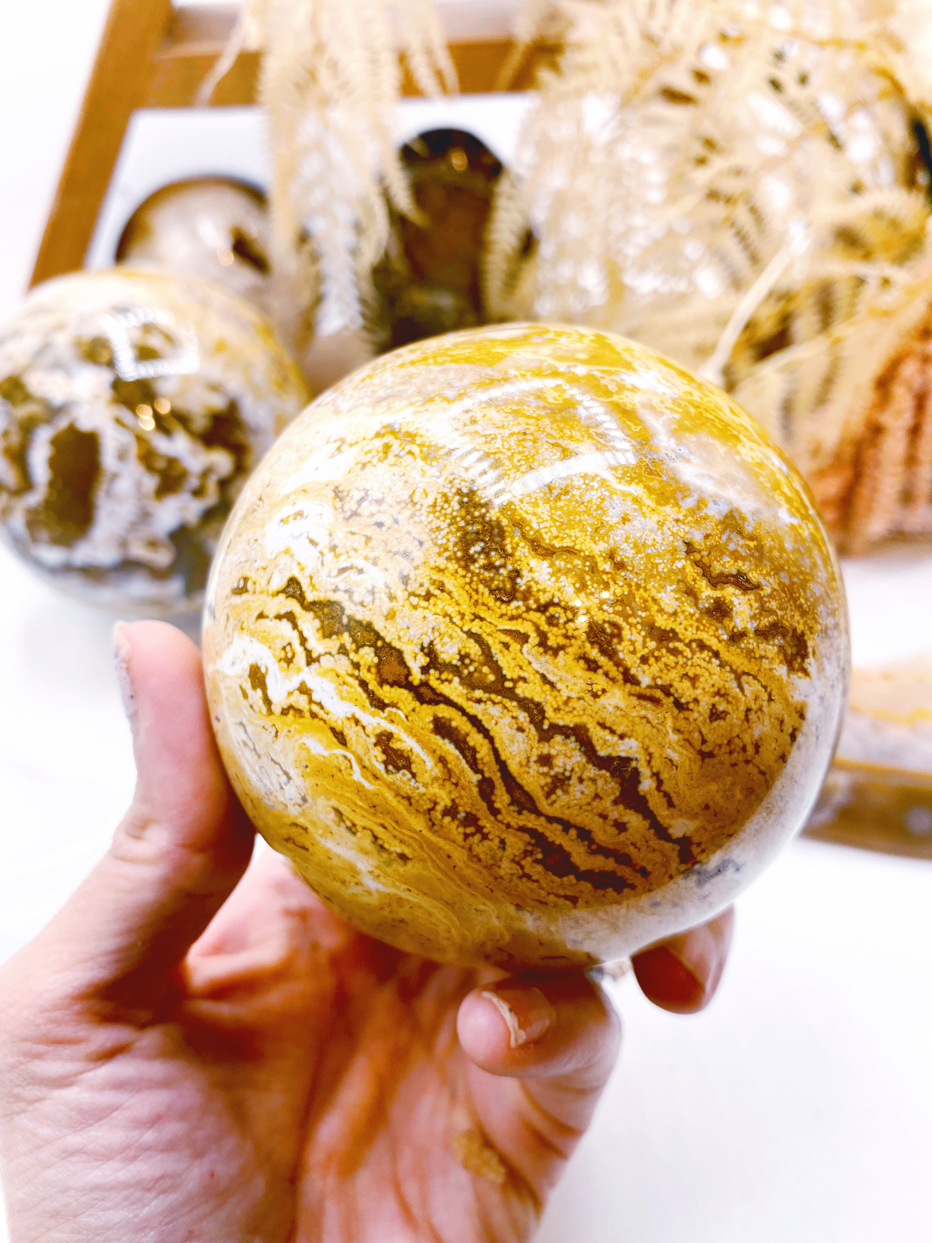 Ocean Jasper Sphere - Baltic Mermaid