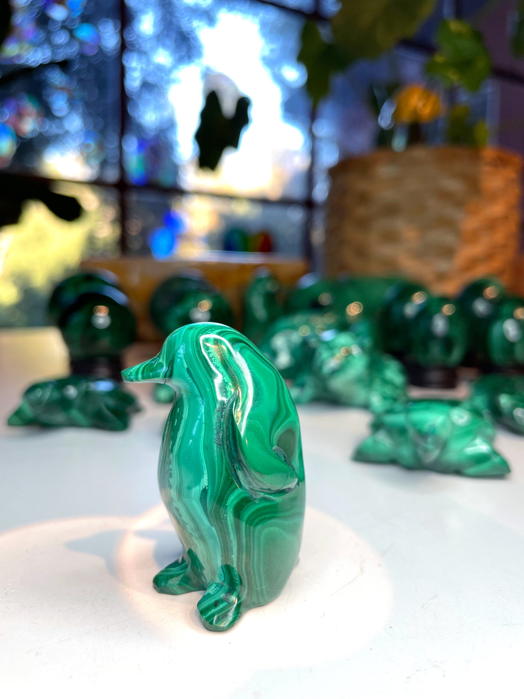 Malachite Carved Penguin