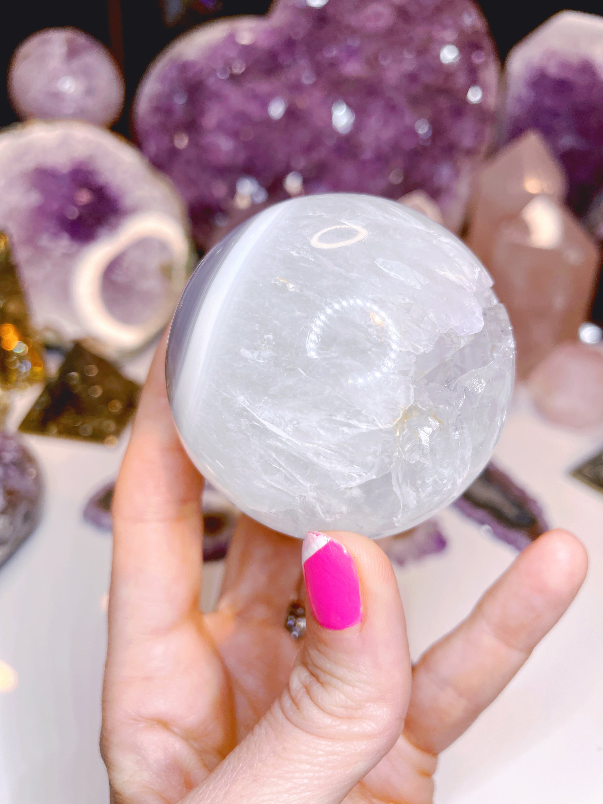 Quartz/Agate Amethyst Sphere