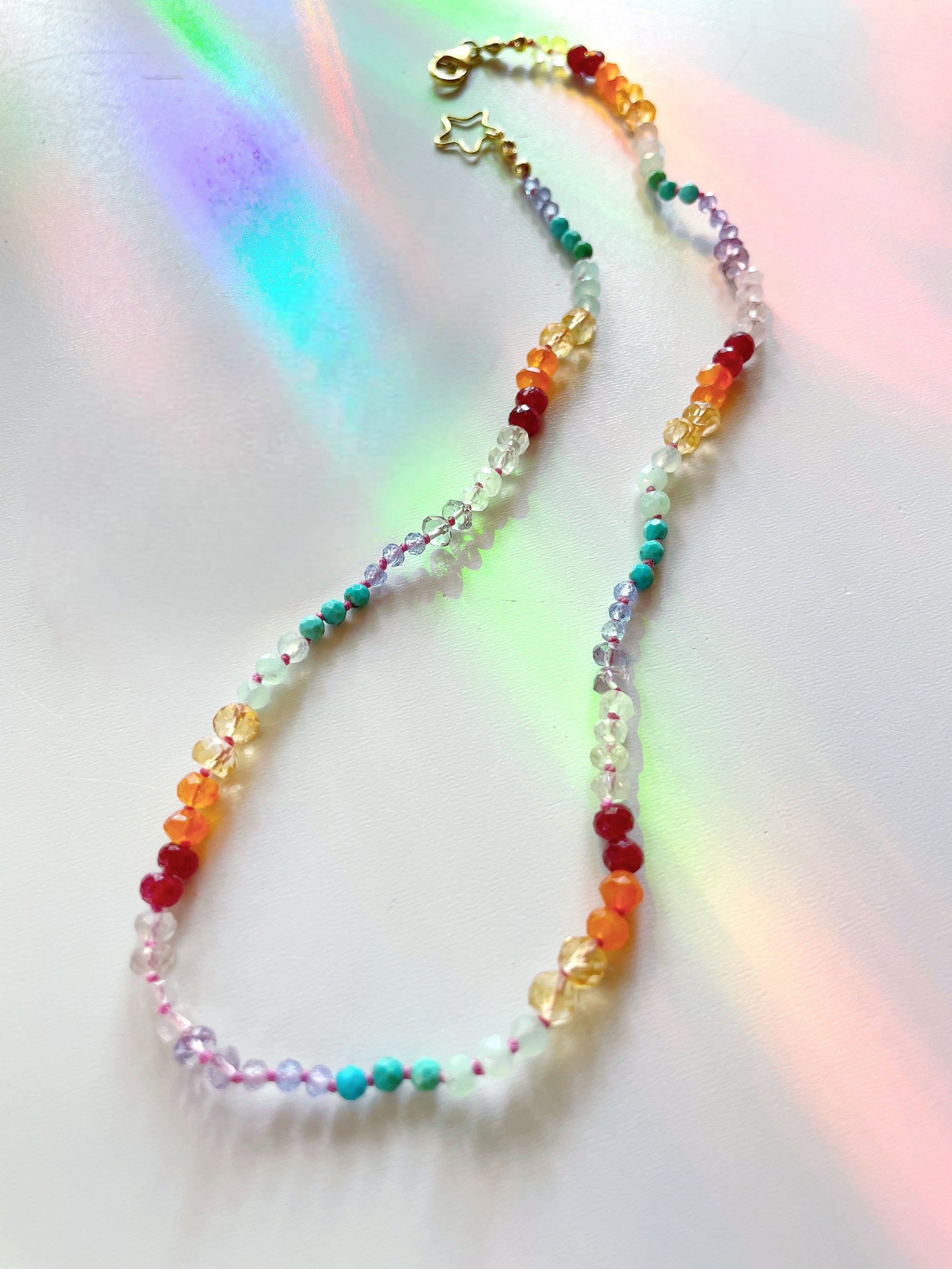 Rainbow Star Gemstone Candy Necklace