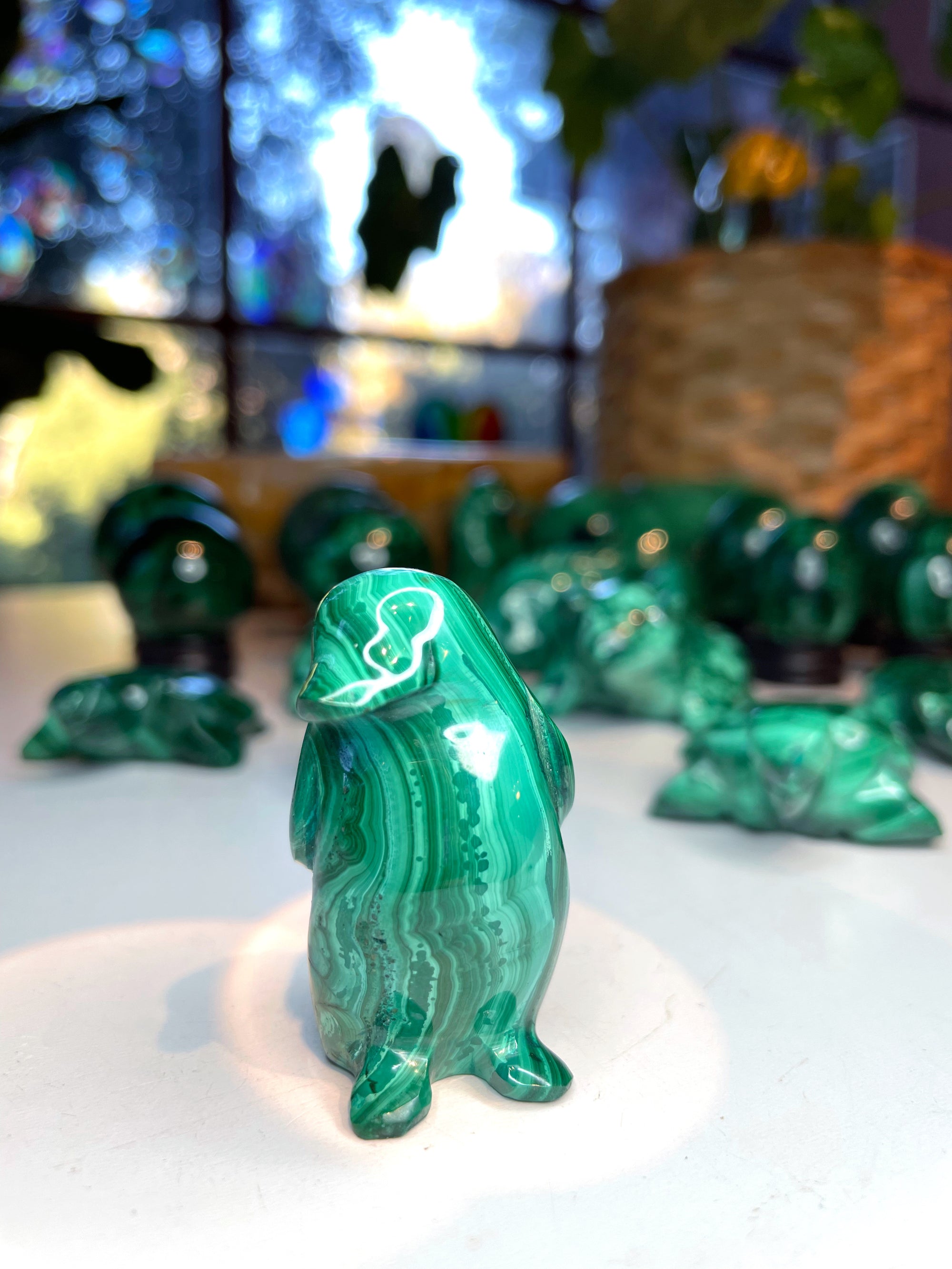 Malachite Carved Penguin