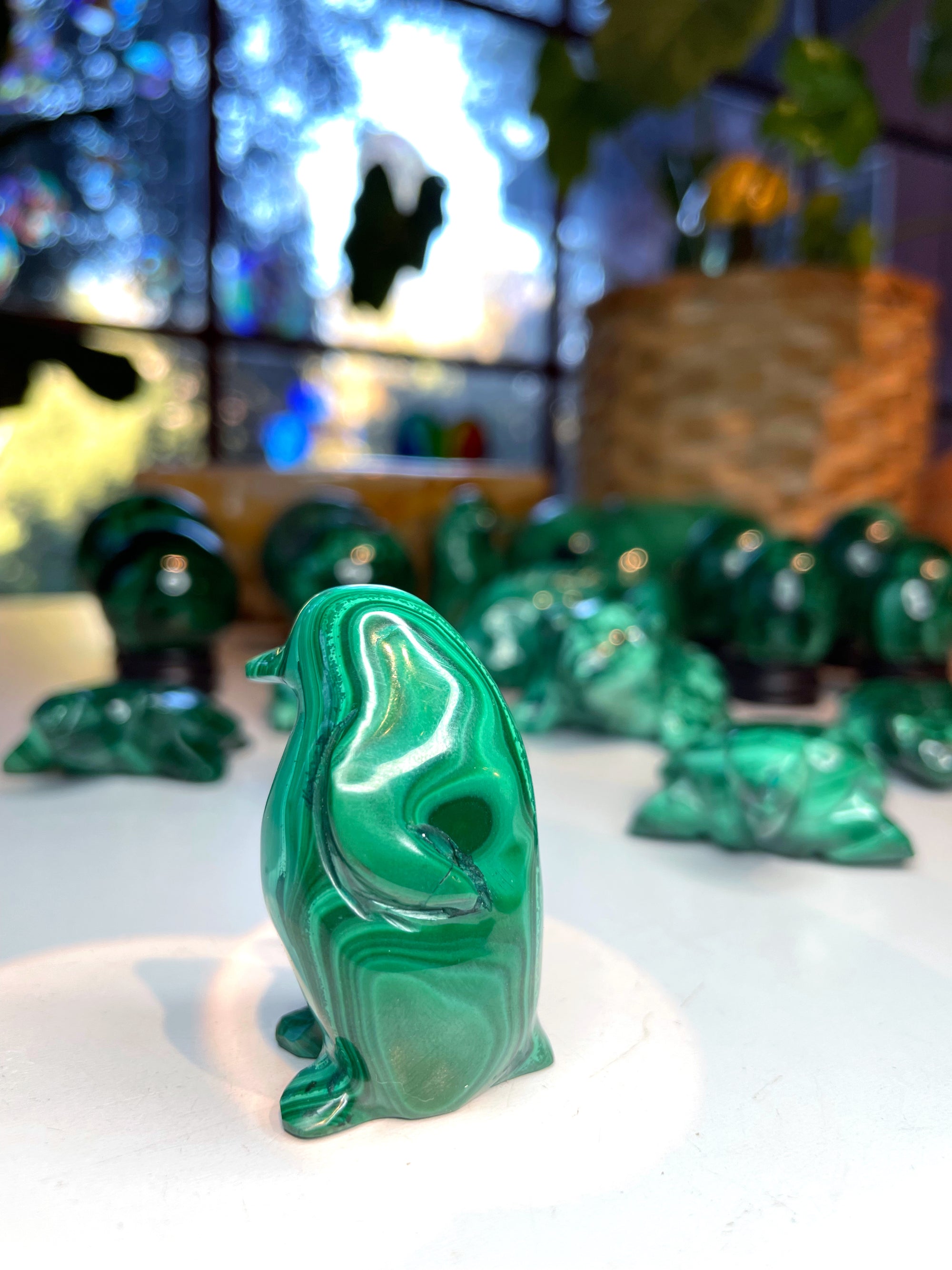 Malachite Carved Penguin