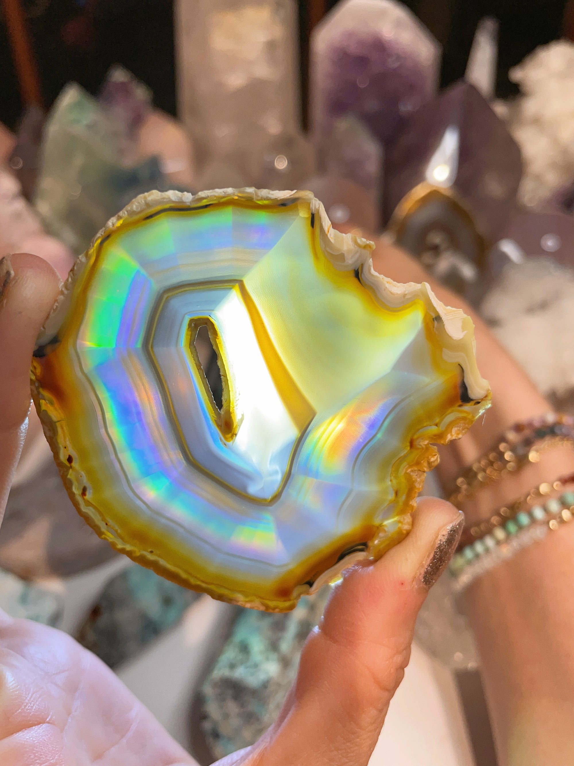 Iris Agate Slice - AAA