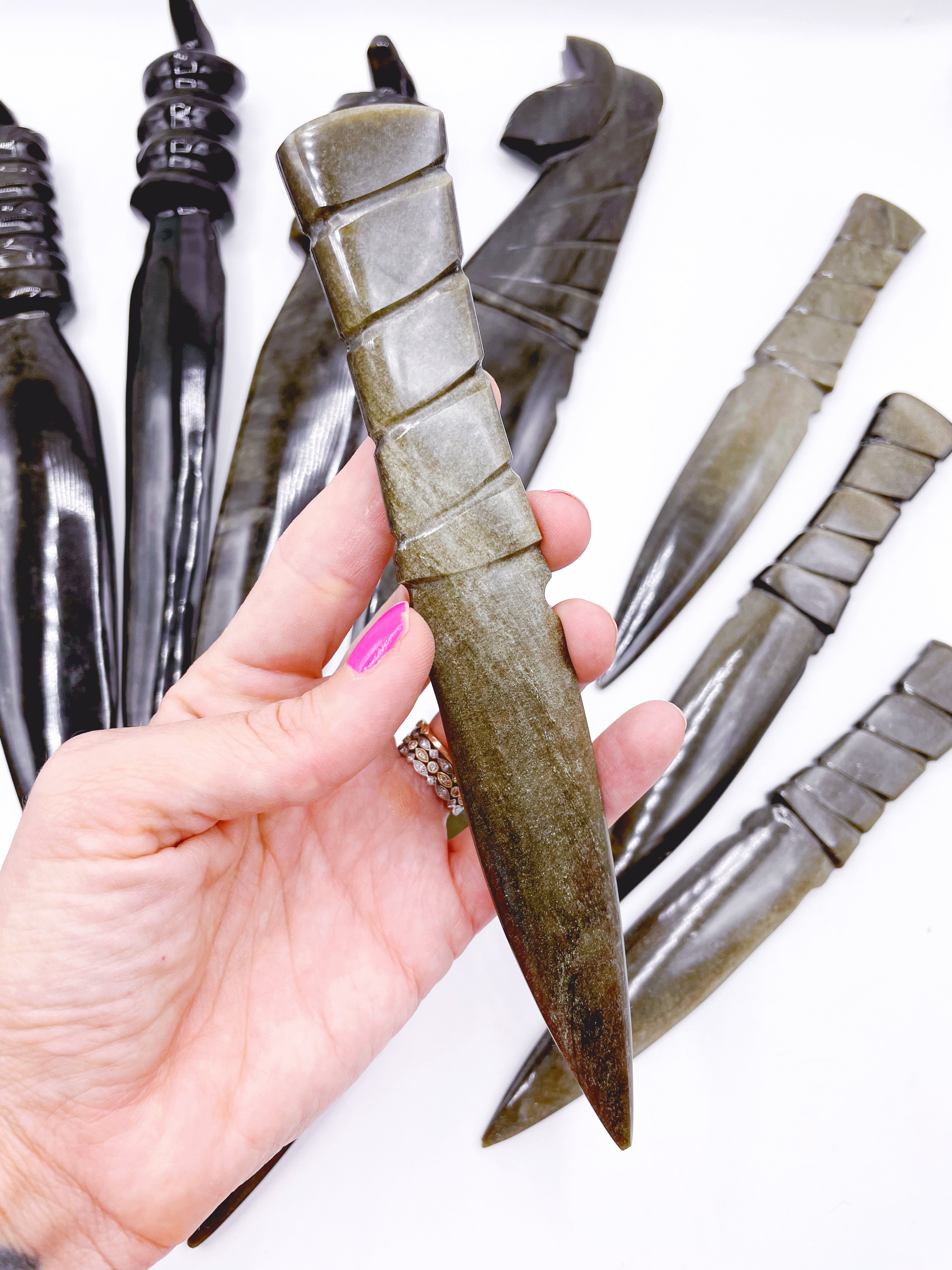 Gold Sheen Obsidian Dagger/Letter Opener - Baltic Mermaid