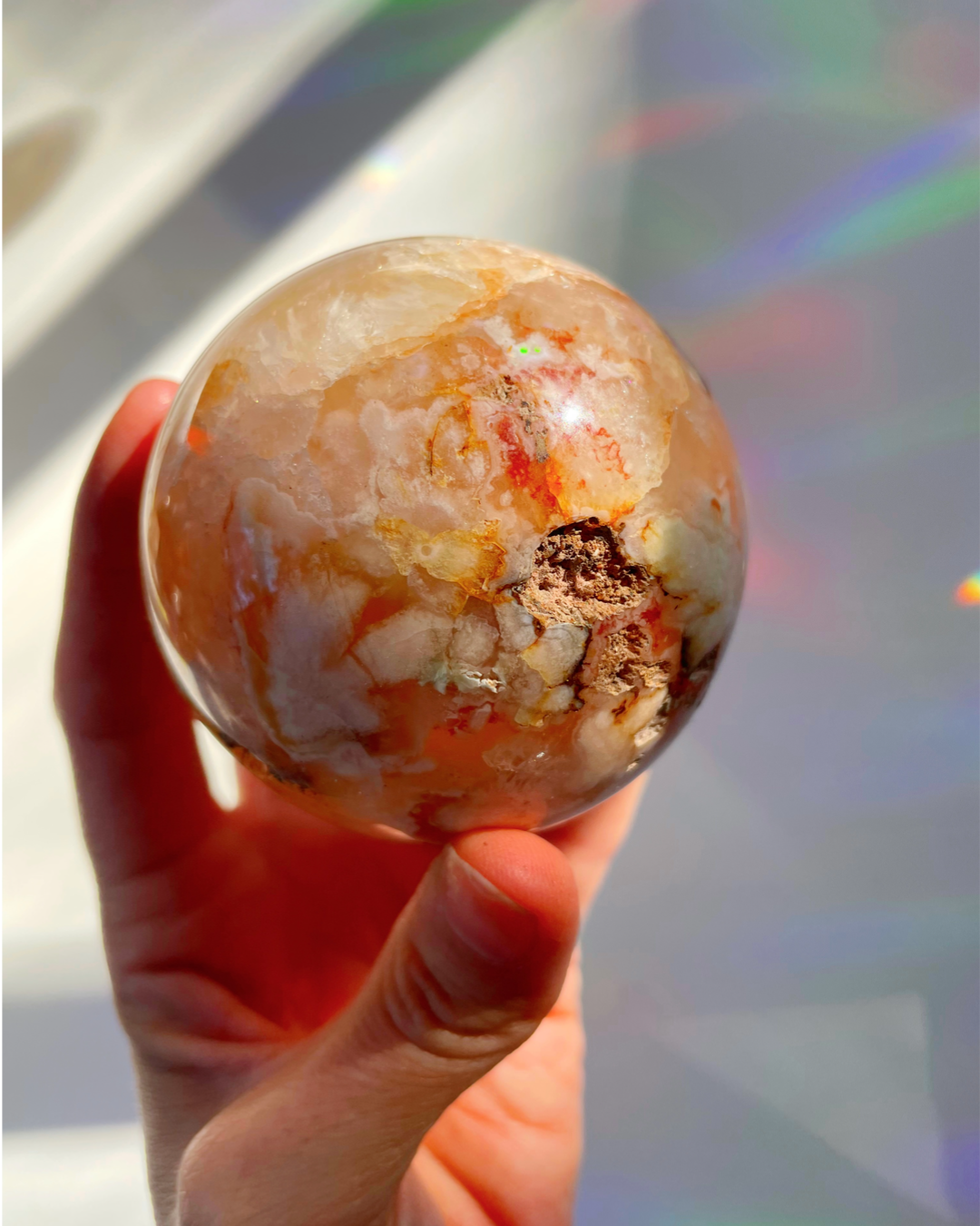 Flower Agate Sphere - Baltic Mermaid