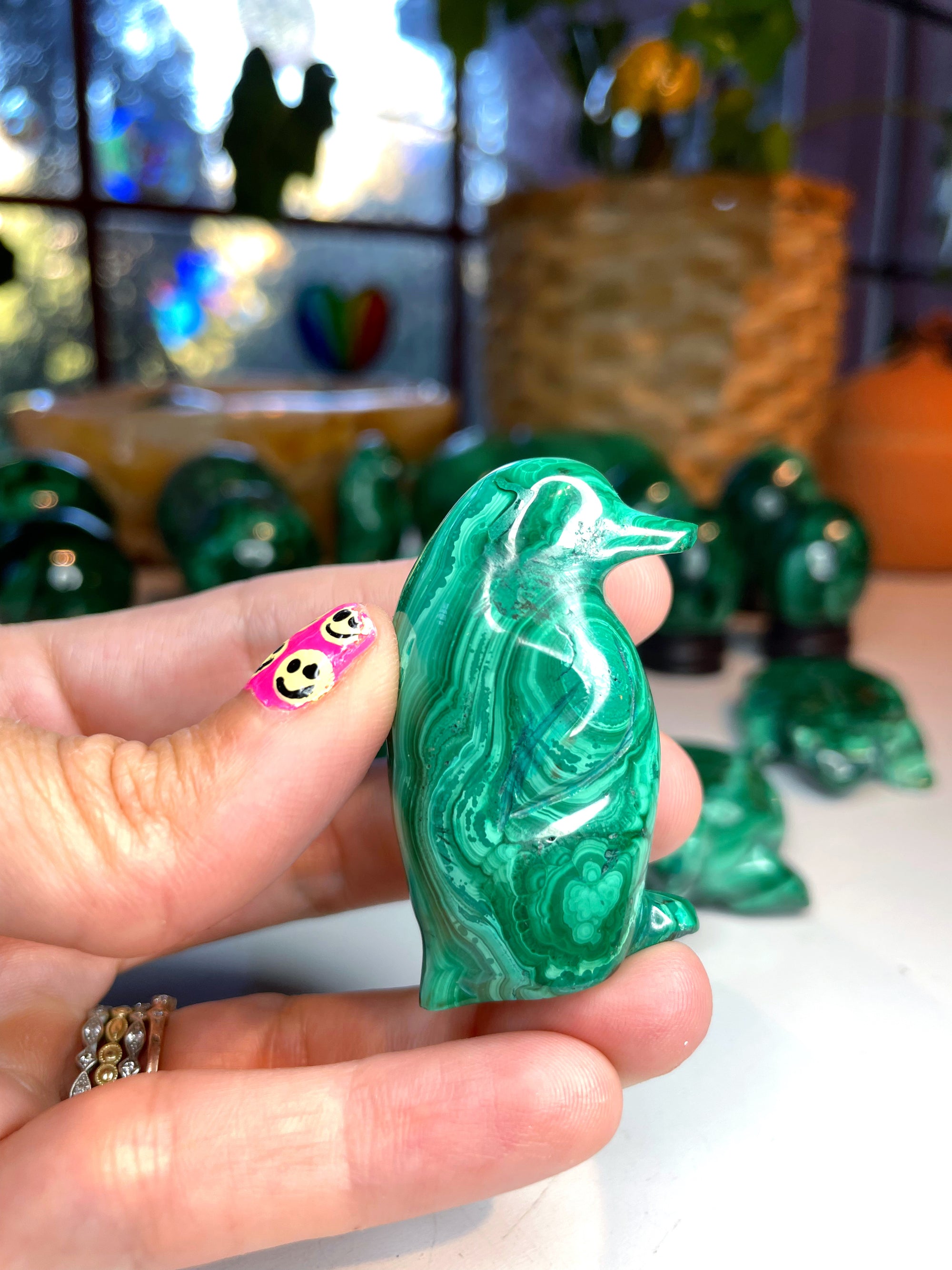 Malachite Carved Penguin