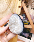 Druzy Agate Pendant 14k Gold Filled Necklace