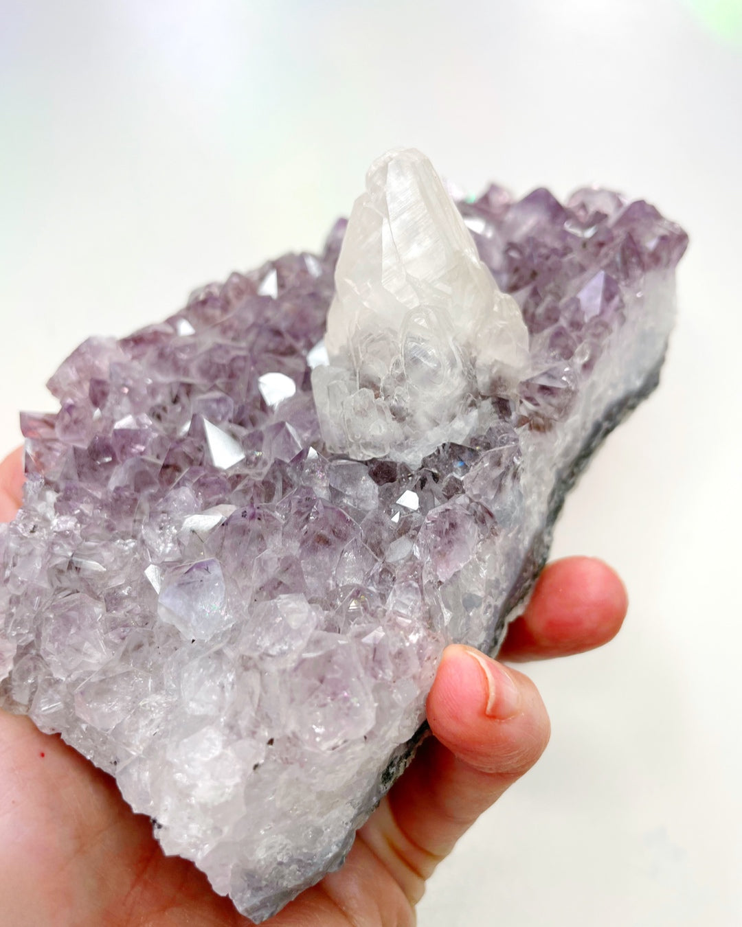Amethyst Cluster w/ Calcite - Baltic Mermaid