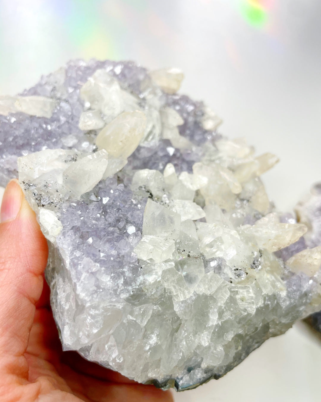 Amethyst Cluster w/ Calcite - Baltic Mermaid