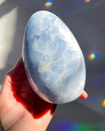 Lapis Lazuli and Blue Calcite Rhinestone Mirror, Crystal Resin table a –  EarthDancerExotics
