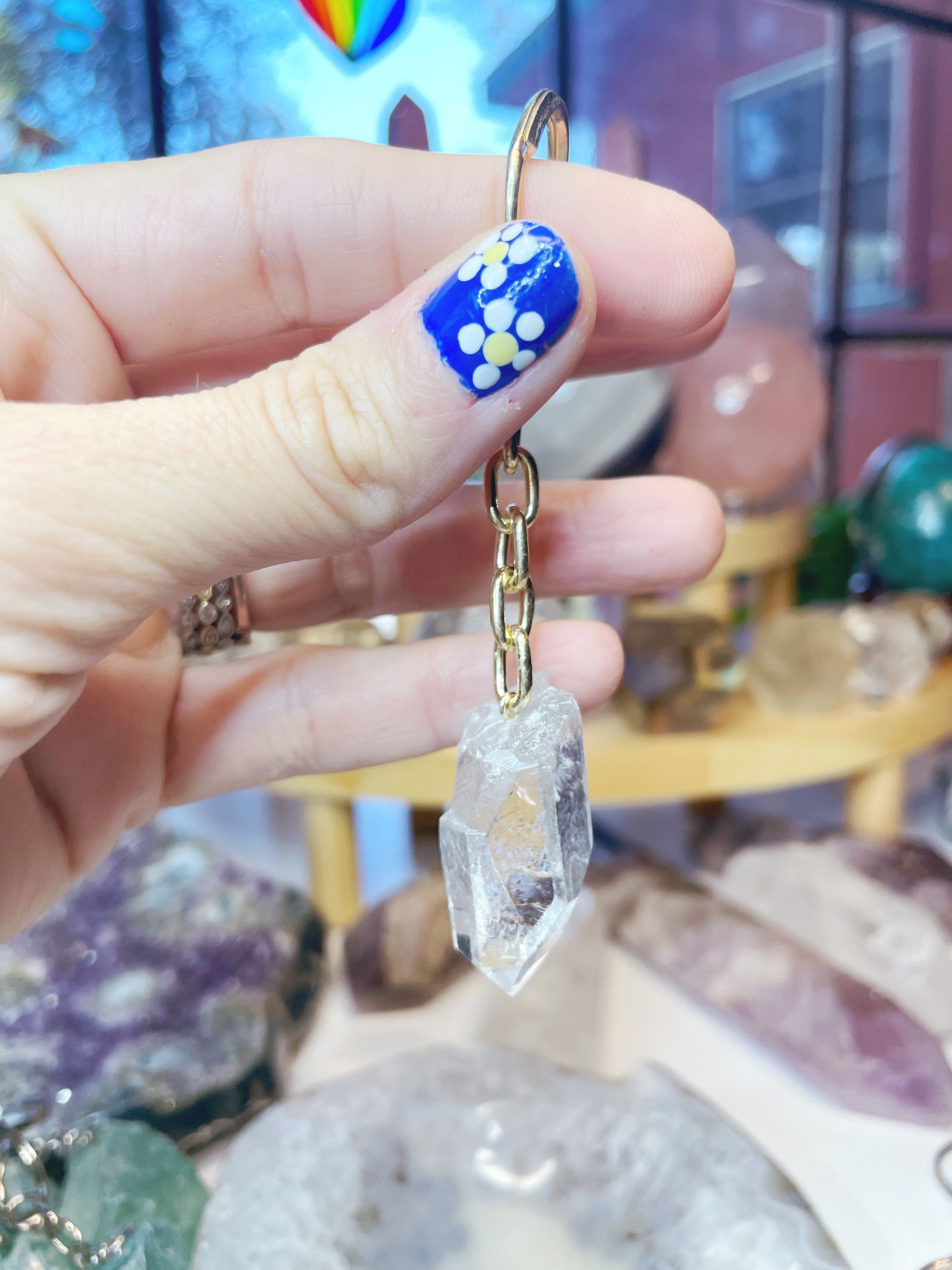 Clear Quartz Keychain - Baltic Mermaid