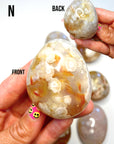 Flower Agate Palm Stones