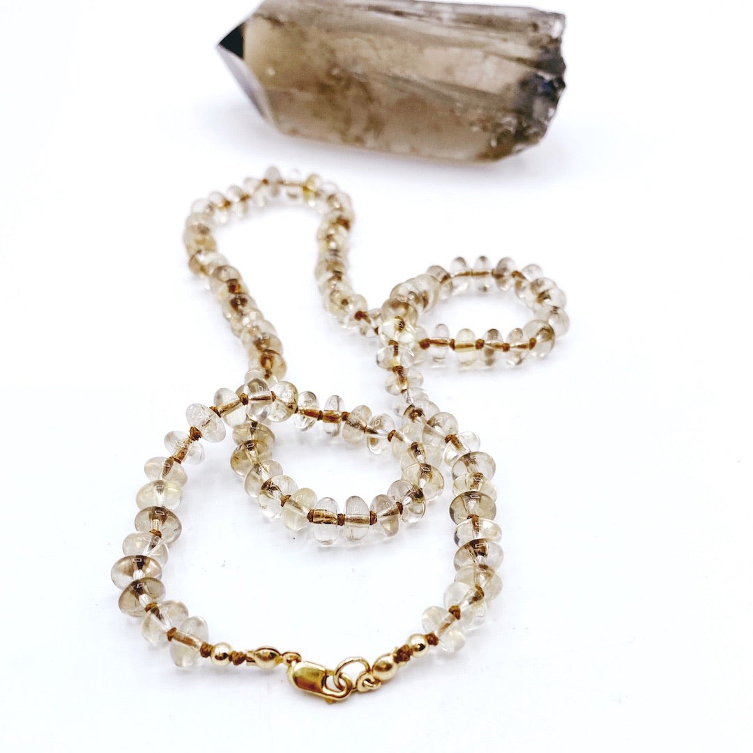 Lemon Smoky Quartz Candy Necklace