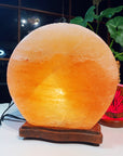 Wood Face Crystal Cluster Salt Lamp