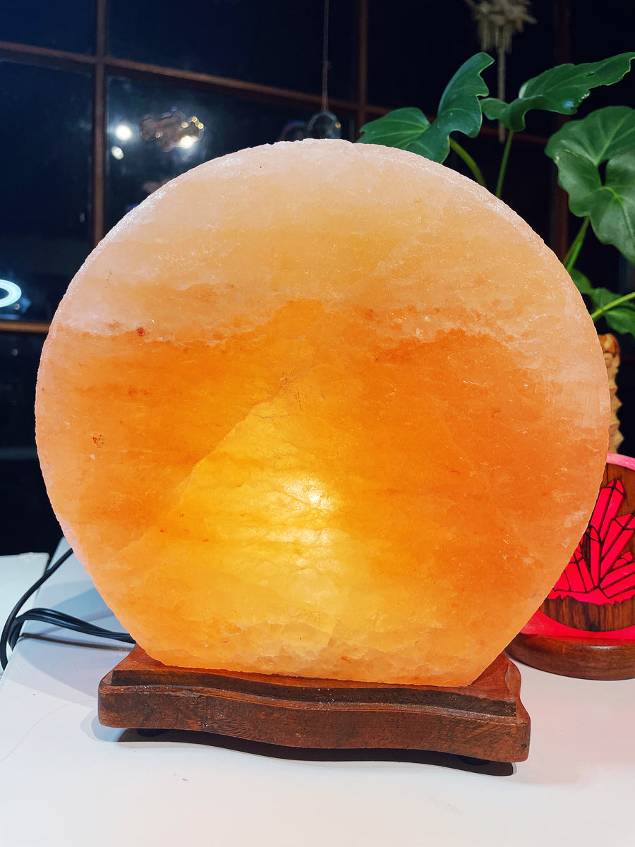 Wood Face Crystal Cluster Salt Lamp