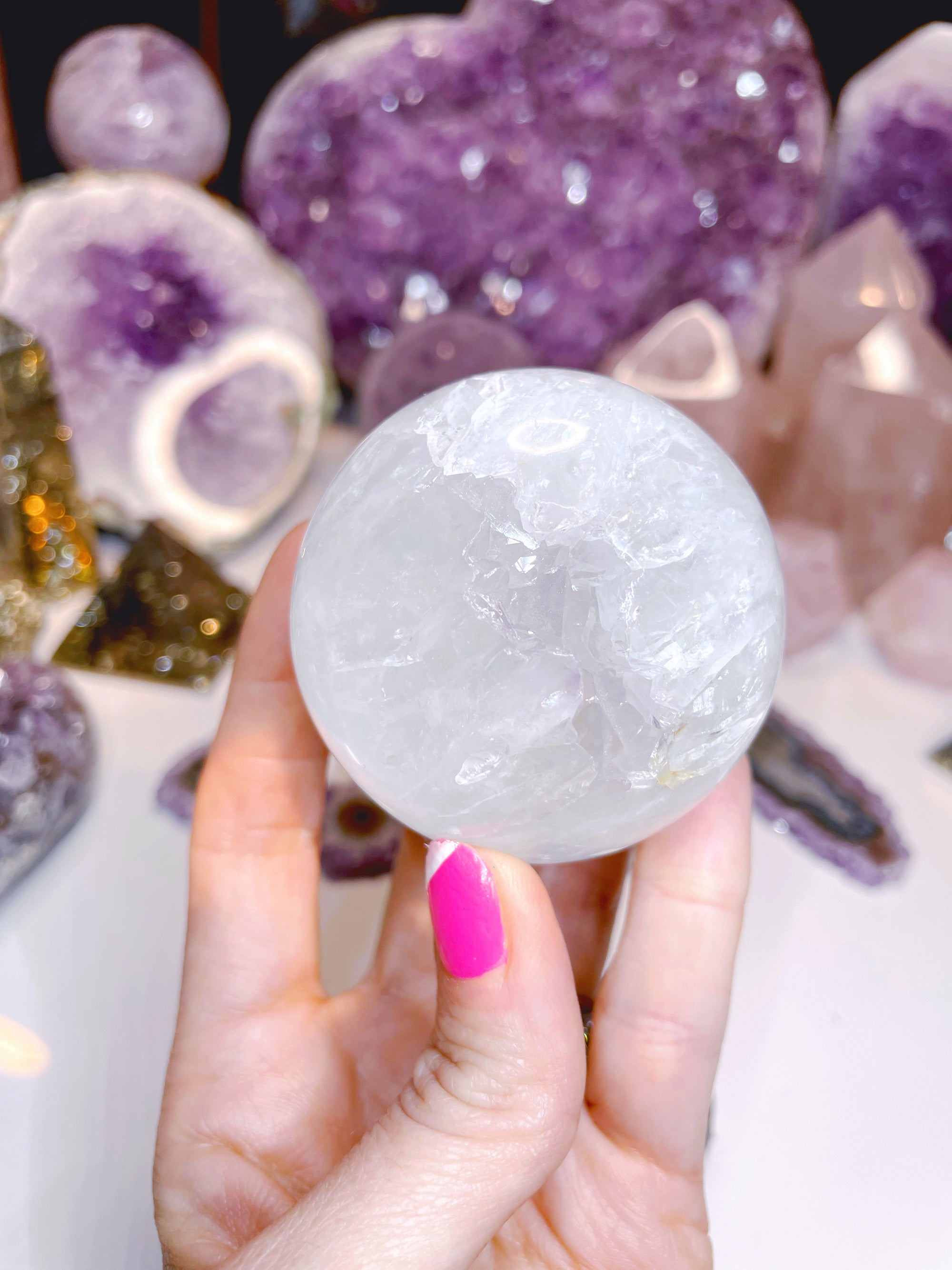 Quartz/Agate Amethyst Sphere