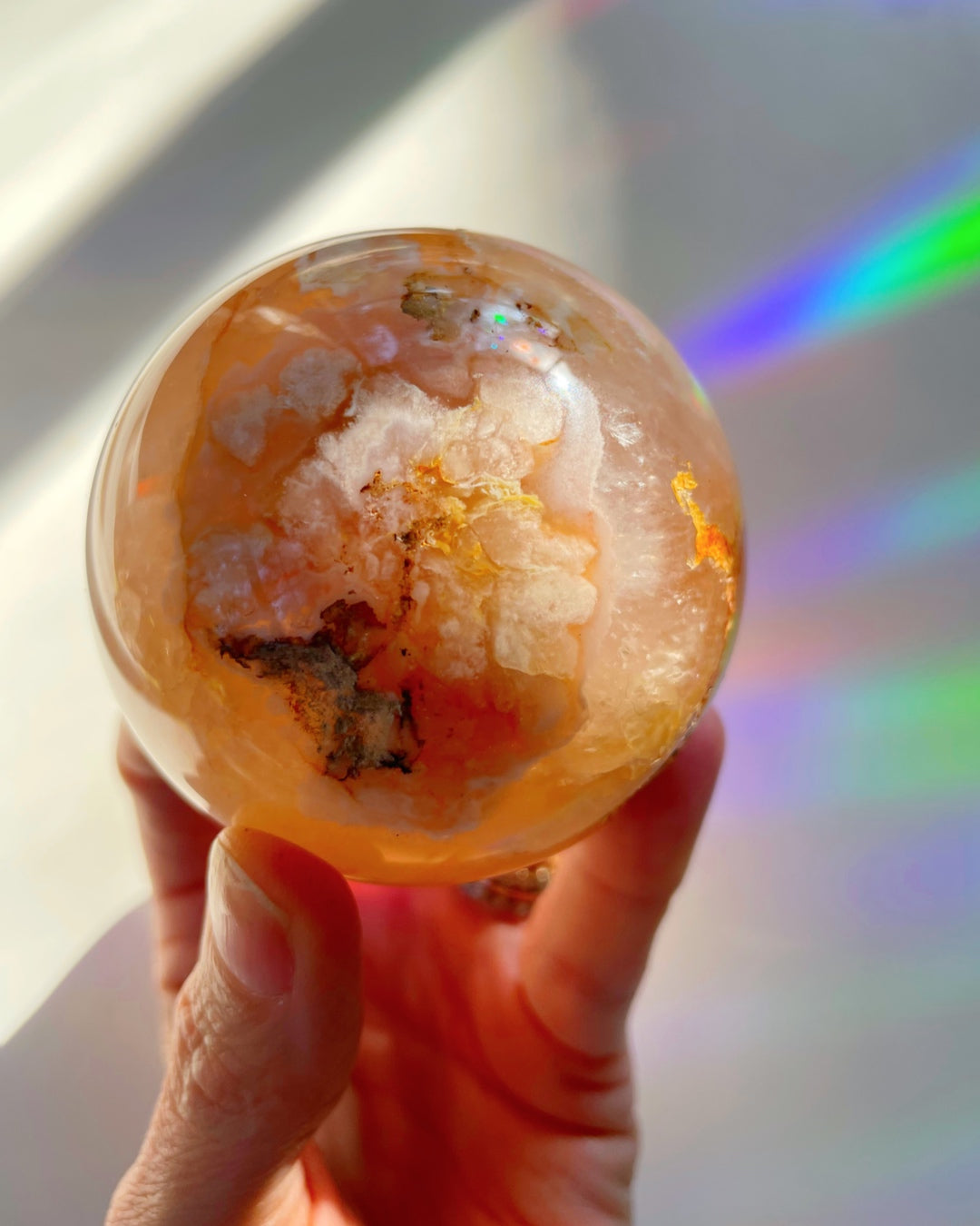 Flower Agate Sphere - Baltic Mermaid