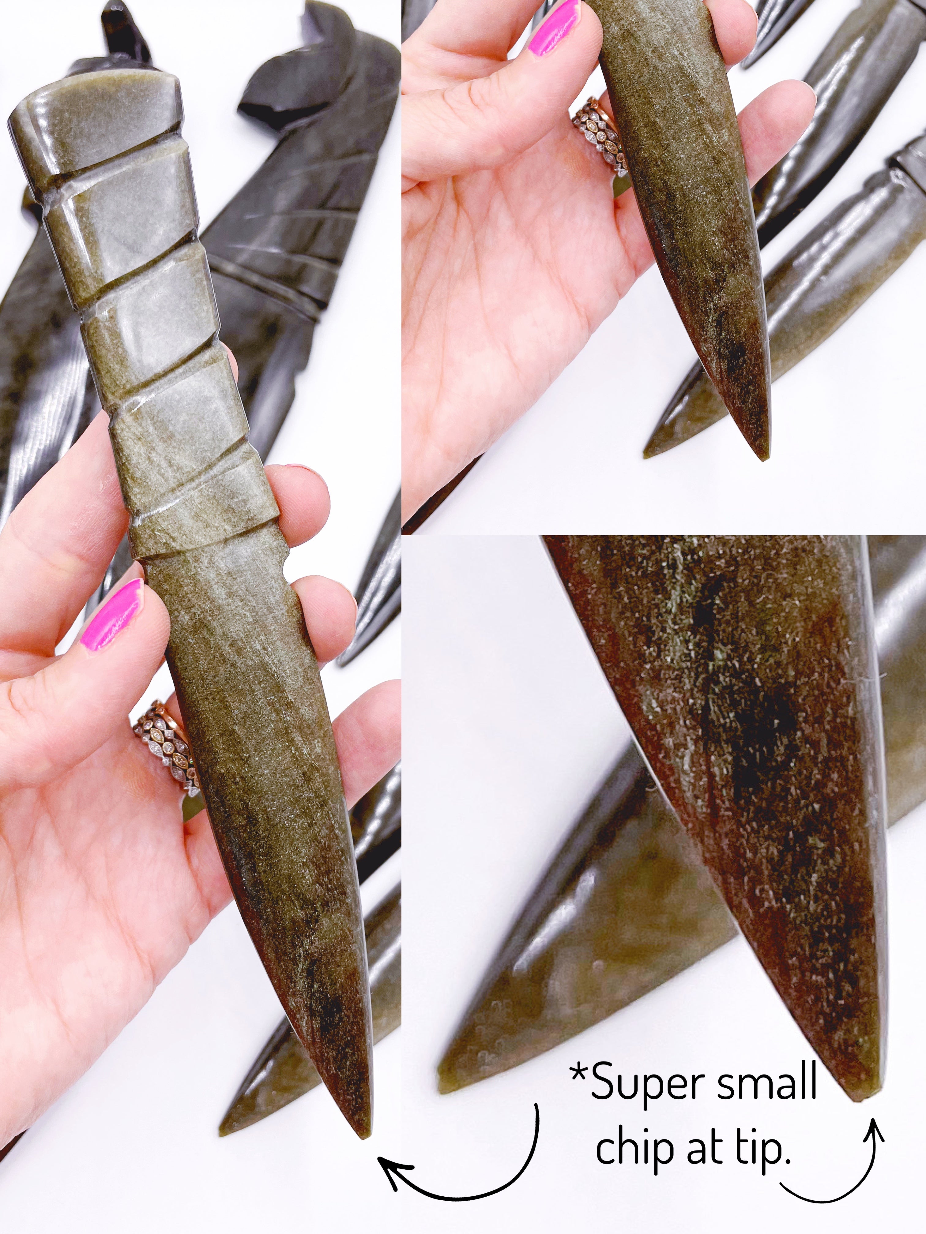 Gold Sheen Obsidian Dagger/Letter Opener - Baltic Mermaid