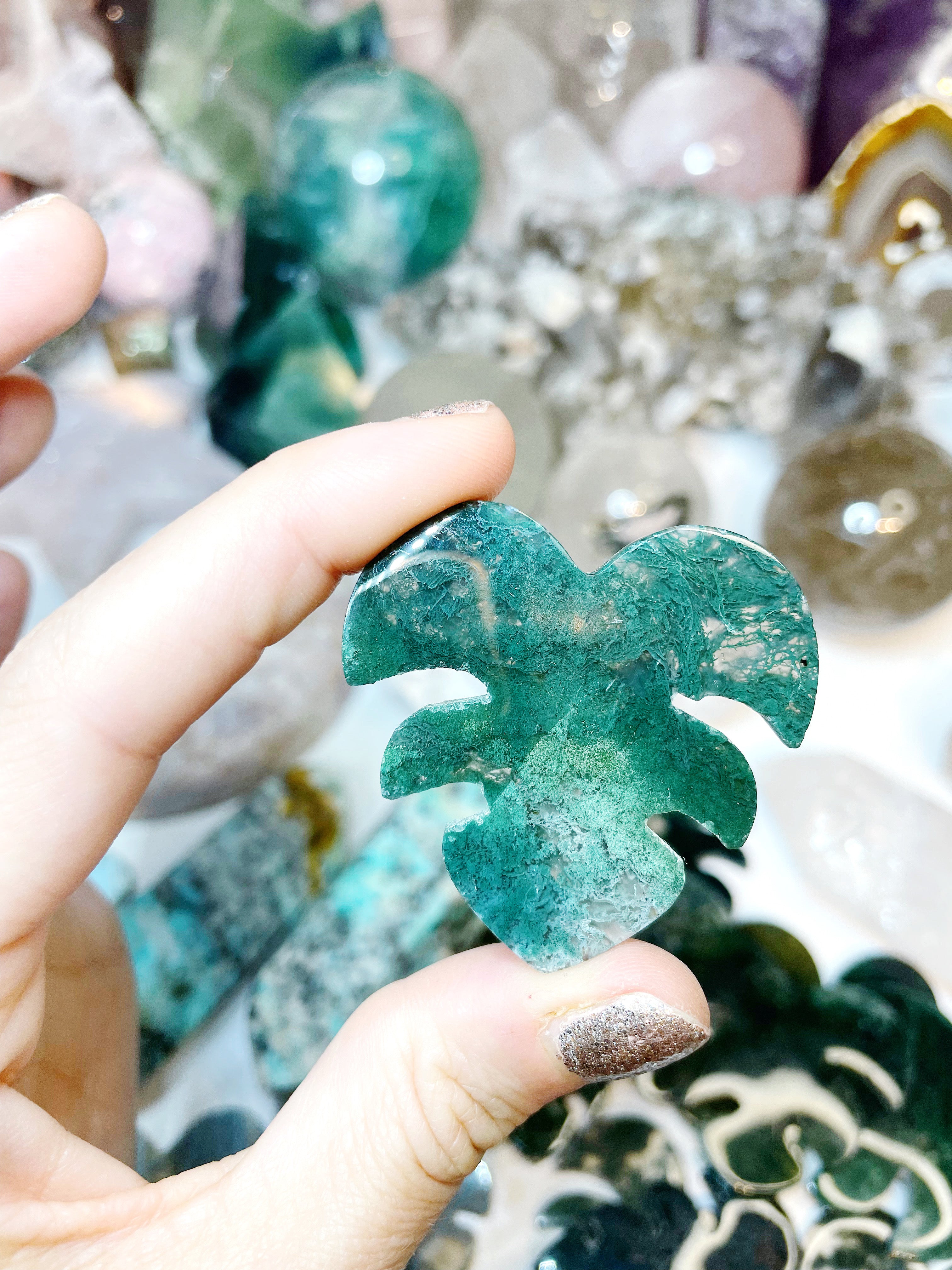 Moss Agate Monstera Leaf - Baltic Mermaid