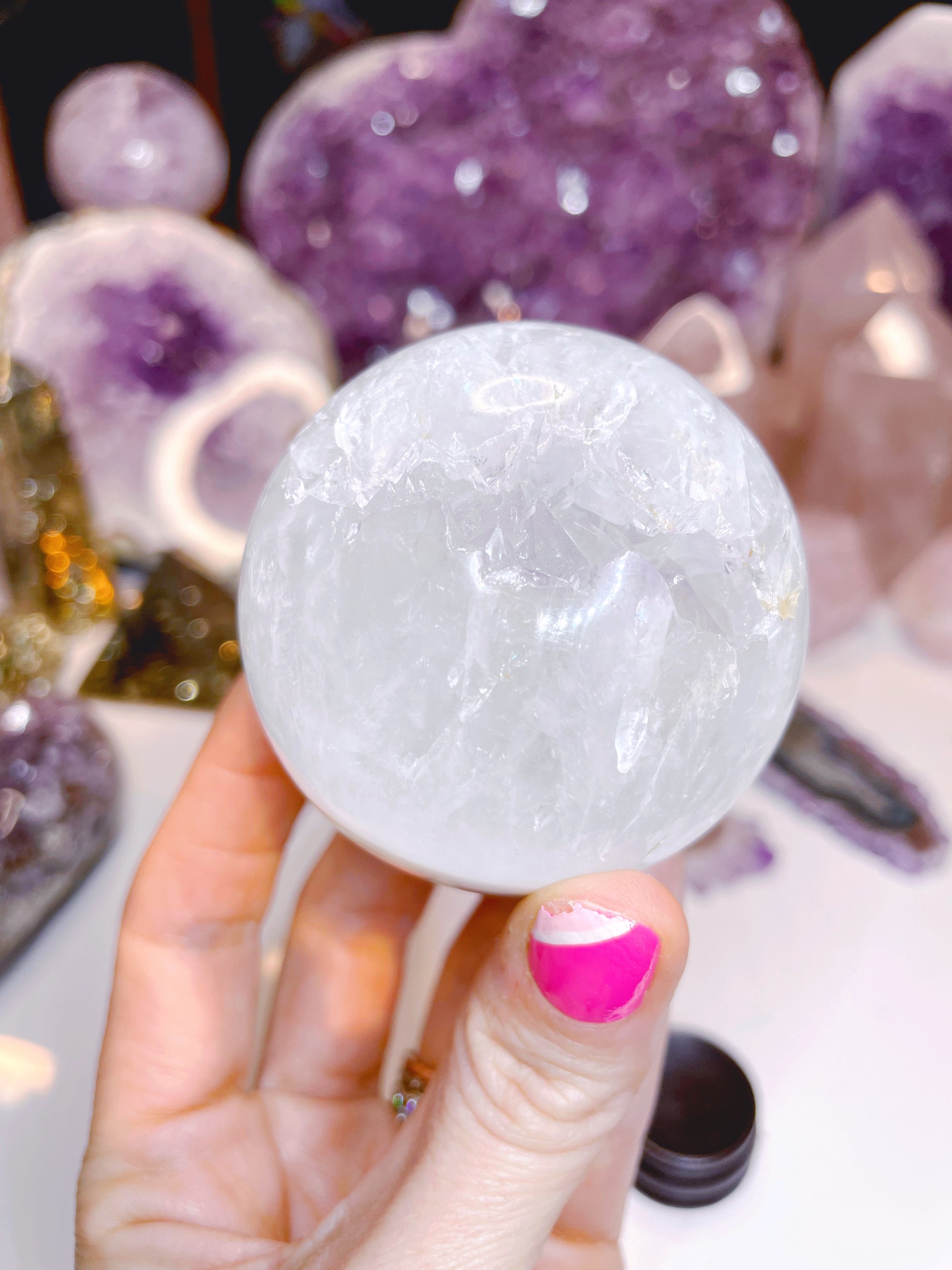 Quartz/Agate Amethyst Sphere