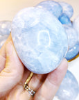 Blue Calcite Palm Stones